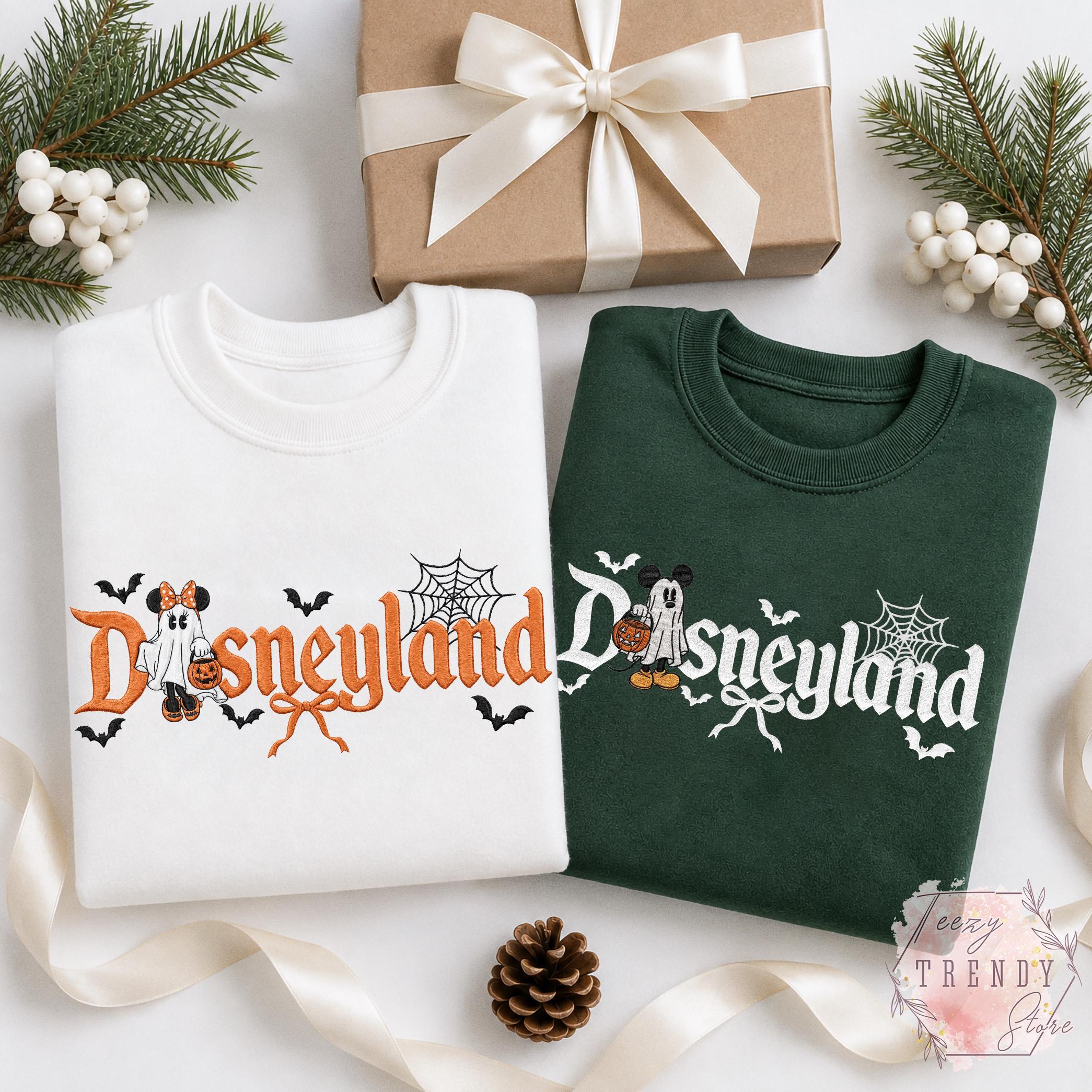 Embroidered Mickey and Minnie Disneyland Halloween Couple Shirt – Mickey Ghost Disney Halloween Matching Tee for Halloween Party Outfit - photo 8