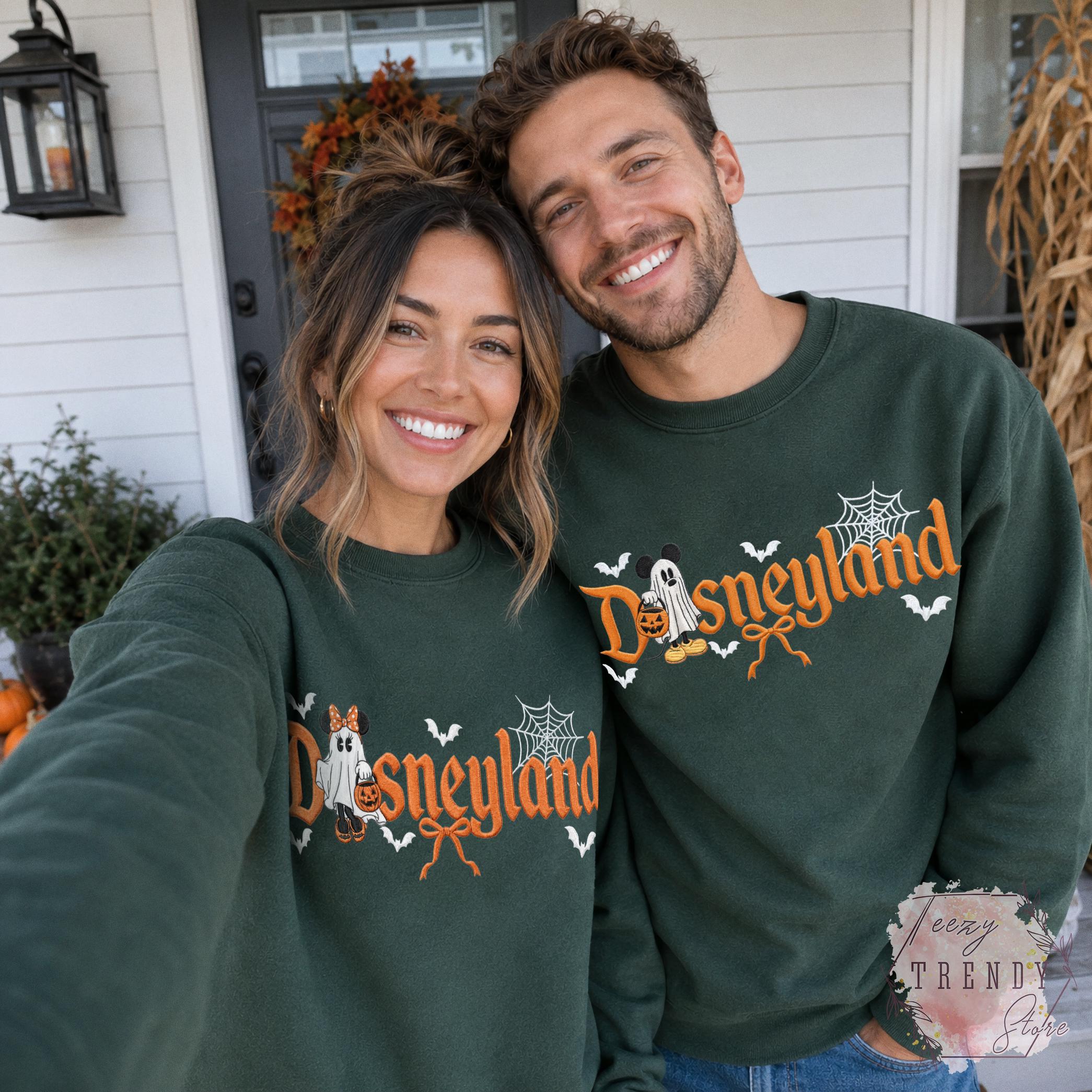 Embroidered Mickey and Minnie Disneyland Halloween Couple Shirt – Mickey Ghost Disney Halloween Matching Tee for Halloween Party Outfit - photo 11