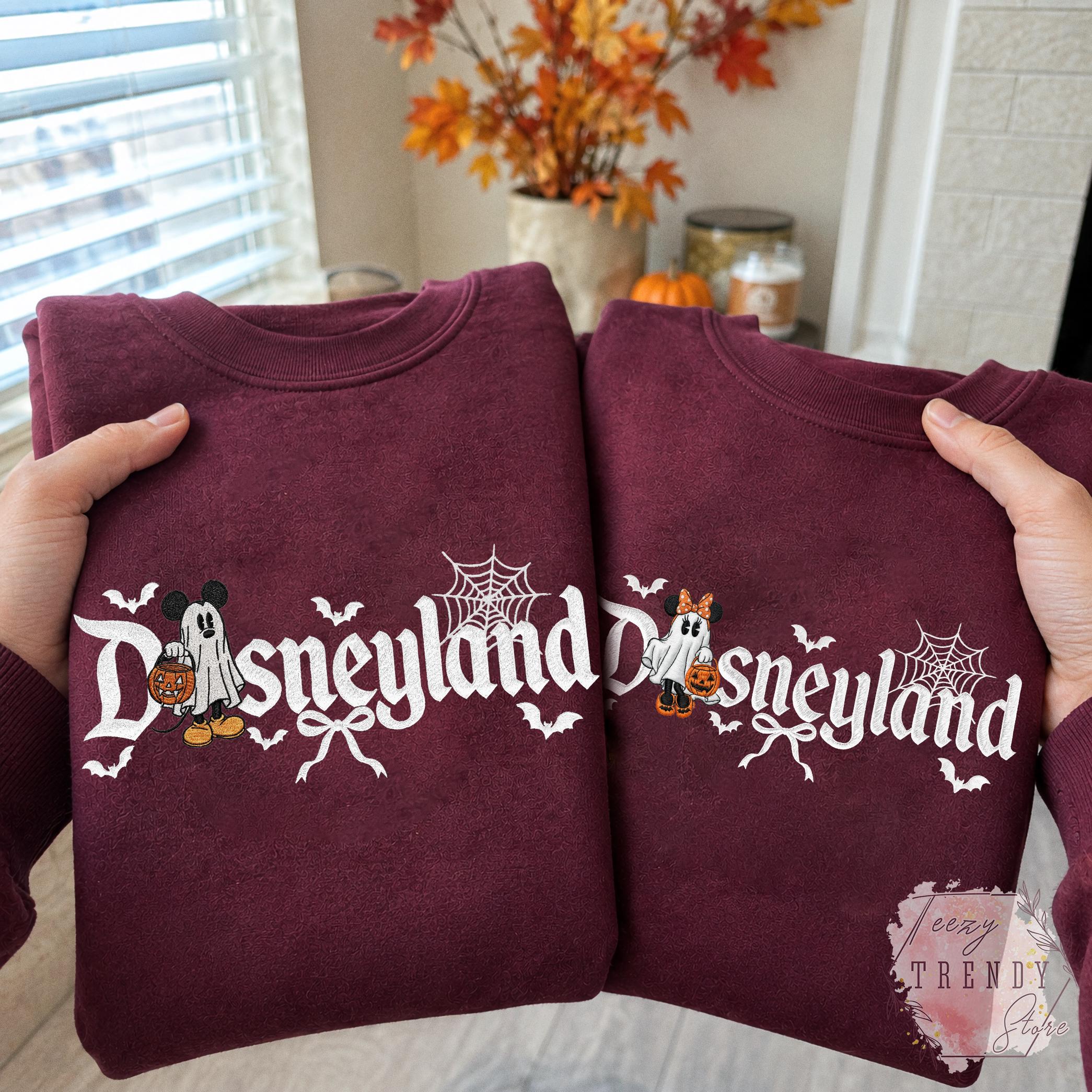 Embroidered Mickey and Minnie Disneyland Halloween Couple Shirt – Mickey Ghost Disney Halloween Matching Tee for Halloween Party Outfit - photo 13