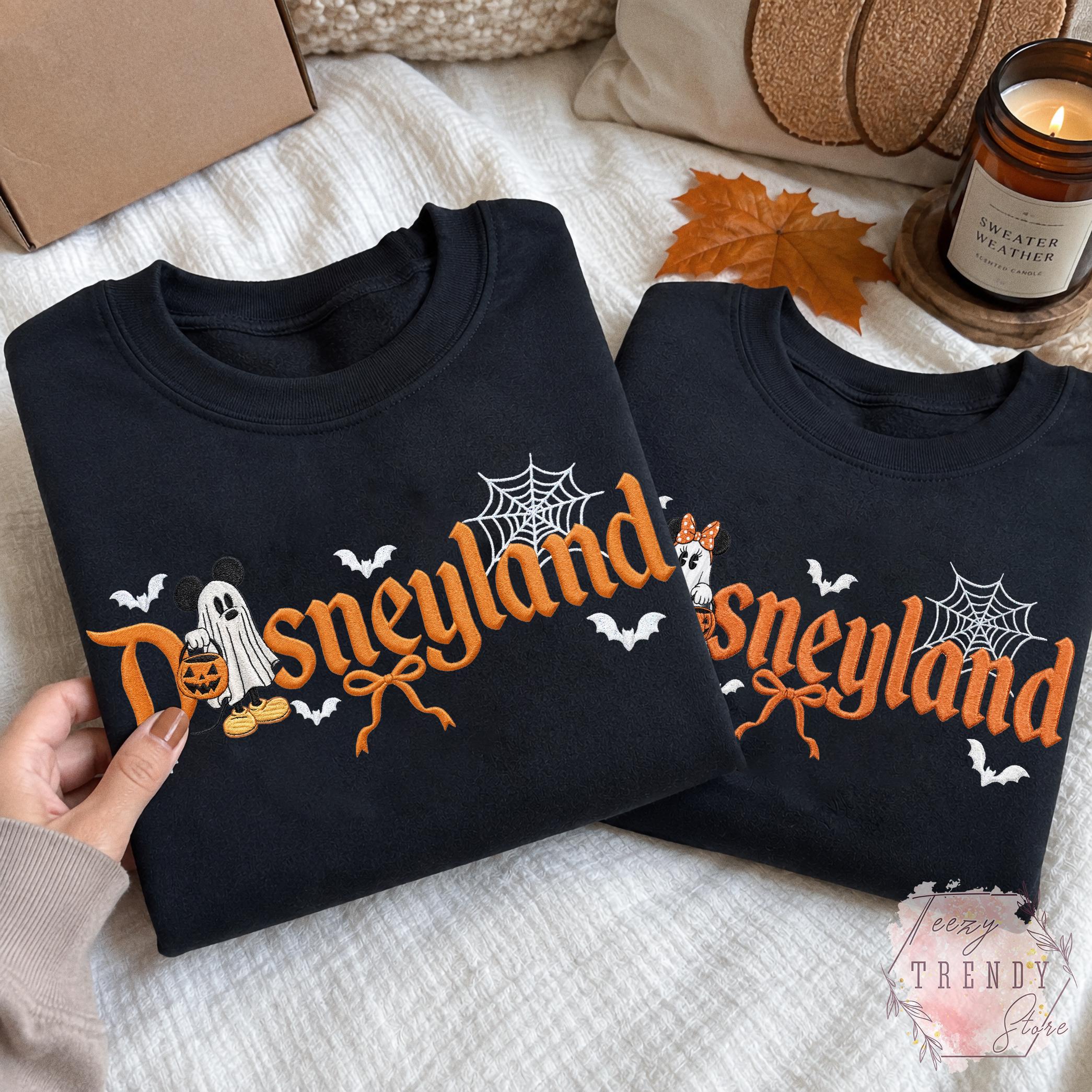 Embroidered Mickey and Minnie Disneyland Halloween Couple Shirt – Mickey Ghost Disney Halloween Matching Tee for Halloween Party Outfit - photo 15