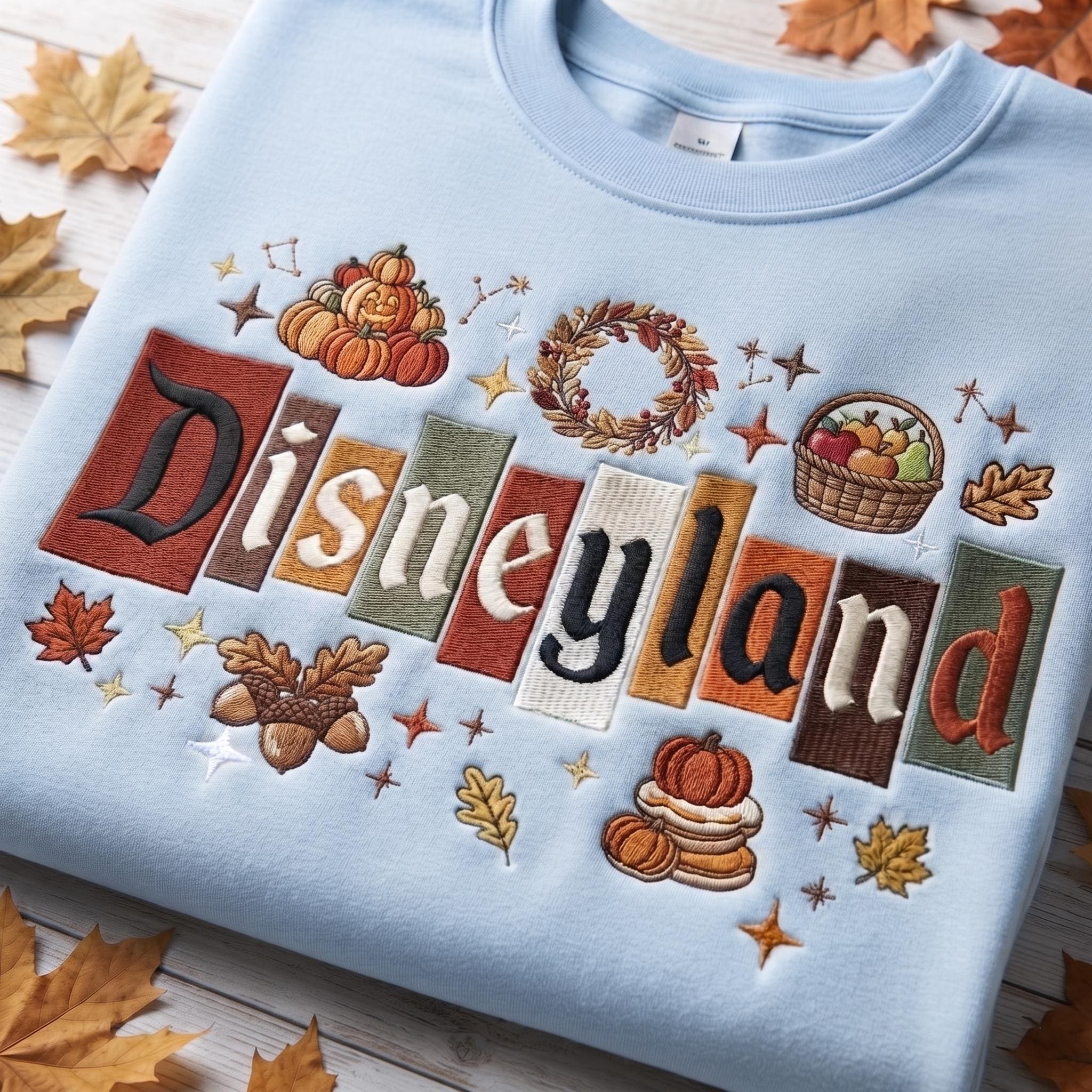 Embroidered Disneyland Fall Sweatshirt With Autumn Pumpkin Leaf Design – Disney Spooky Shirt for Disneyland Vacation Outfit and Fall Trip - photo 4