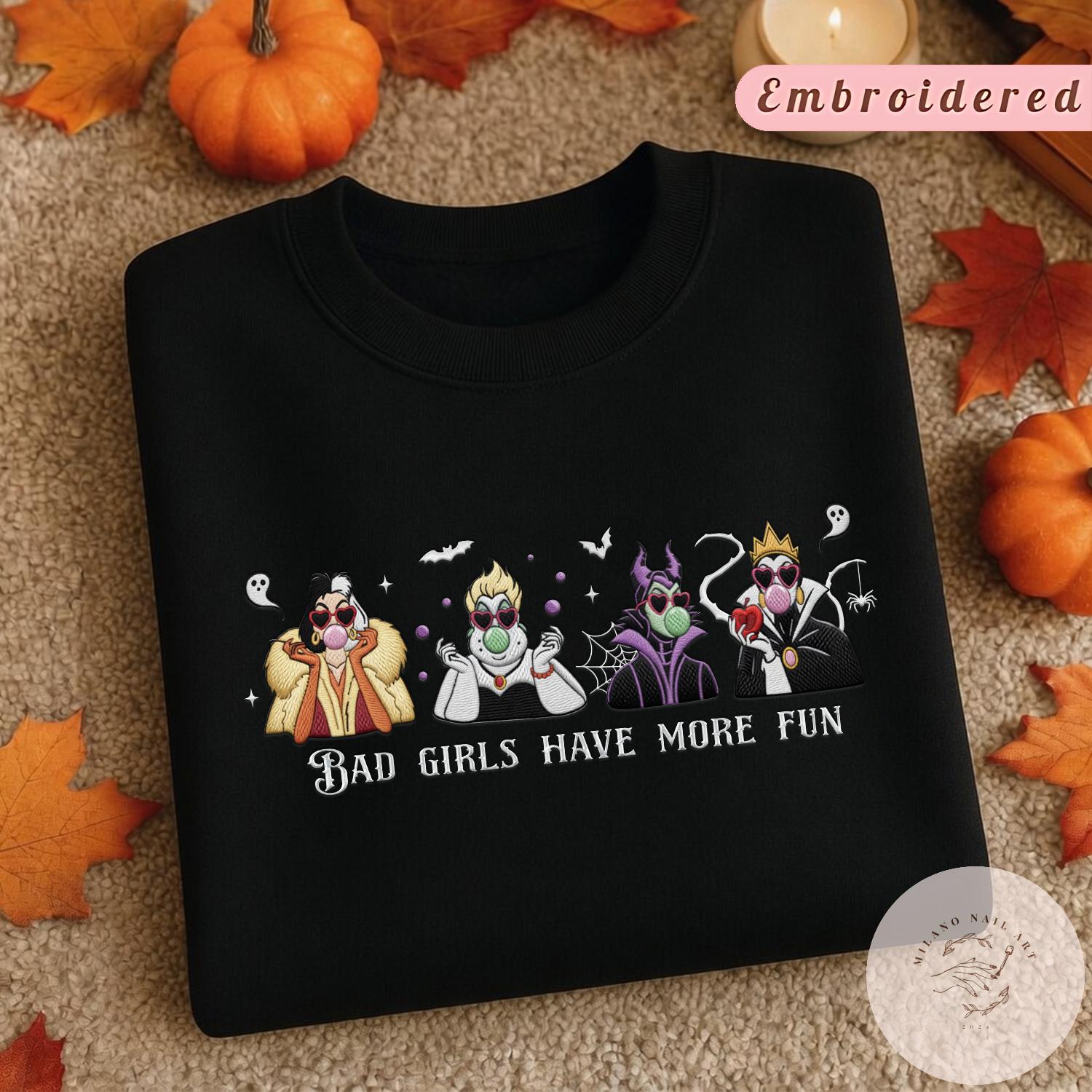 Embroidered Disney Villains Sweatshirt and T-Shirt With Ursula Evil Queen Cruella – 90s Disney Halloween Baby Tee Lace Trim Tank - photo 18