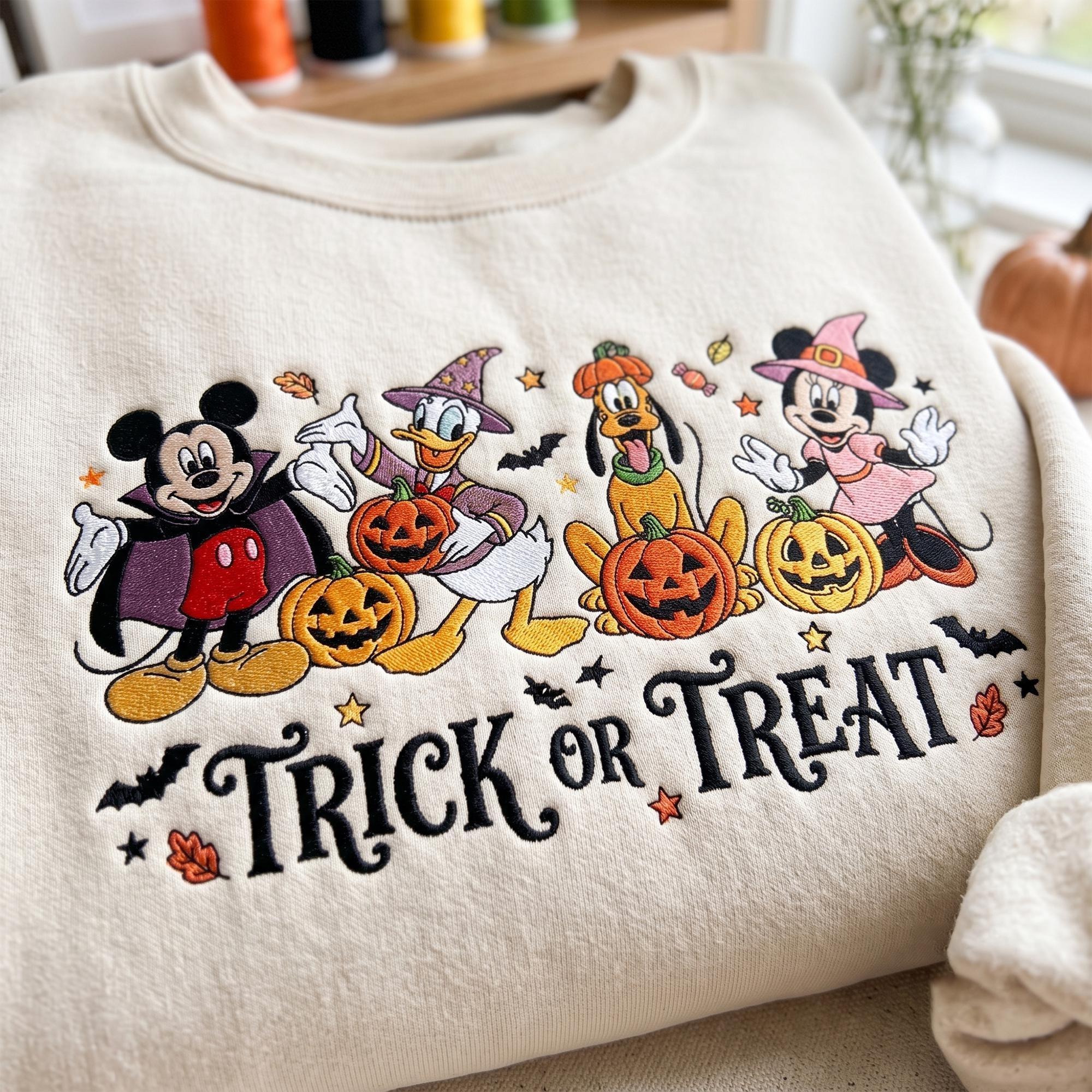 Embroidered Mickey and Friends Halloween Baby Tee Crop Tank – Magical Kingdom Trick or Treat Tank Top for WDW Disneyland Spooky Season - photo 2