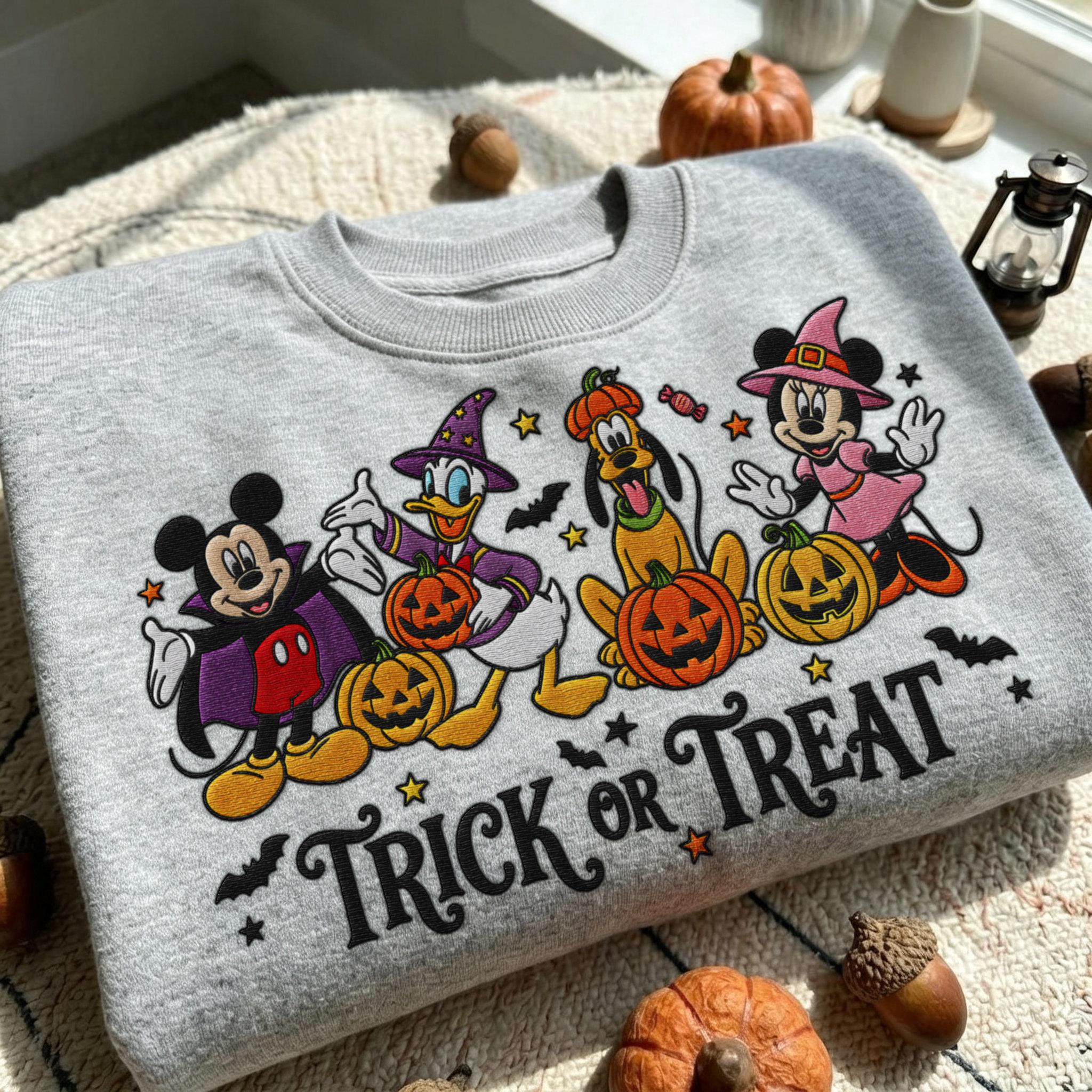 Embroidered Mickey and Friends Halloween Baby Tee Crop Tank – Magical Kingdom Trick or Treat Tank Top for WDW Disneyland Spooky Season - photo 3
