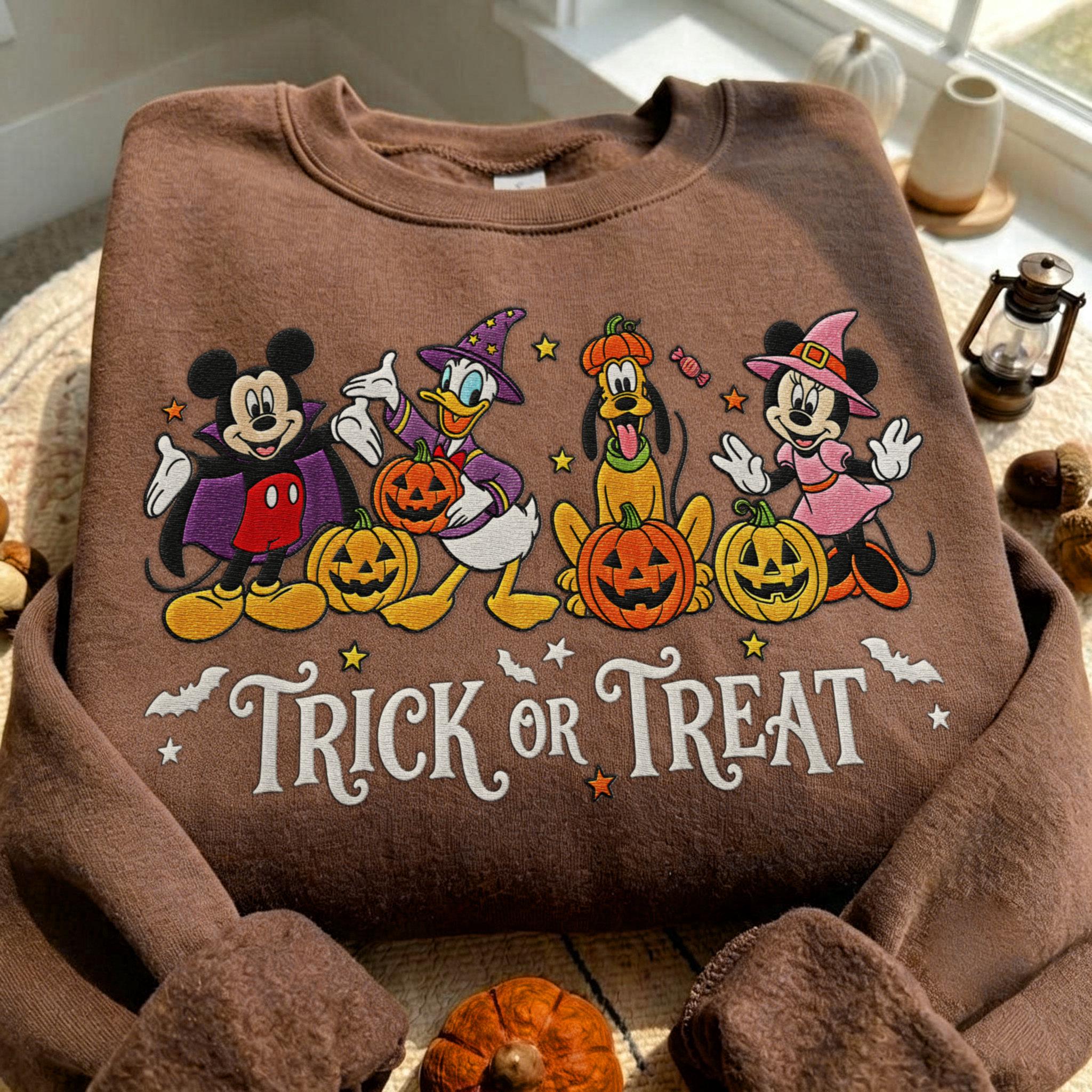 Embroidered Mickey and Friends Halloween Baby Tee Crop Tank – Magical Kingdom Trick or Treat Tank Top for WDW Disneyland Spooky Season - photo 5
