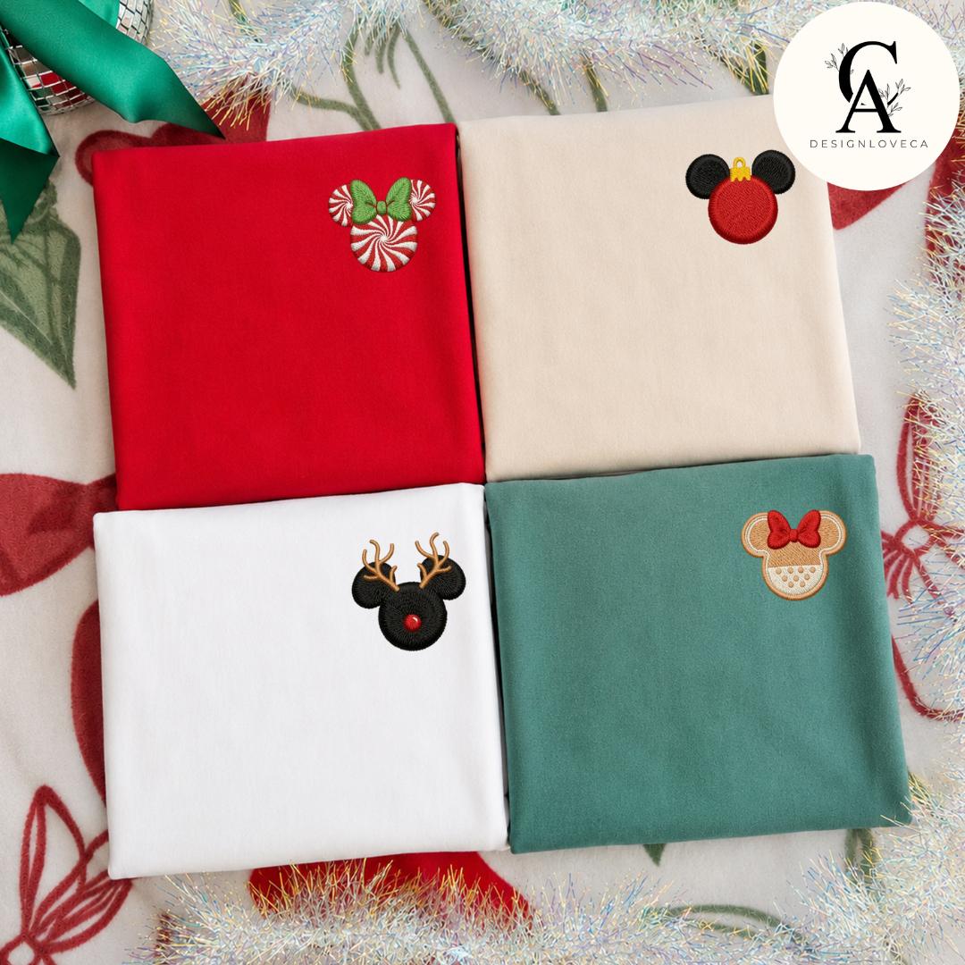 Personalized Embroidered Disney Christmas Quarter Zip Sweatshirt – Minnie and Mickey's Very Merry Christmas Party Lace Trim Tank Top - photo 3