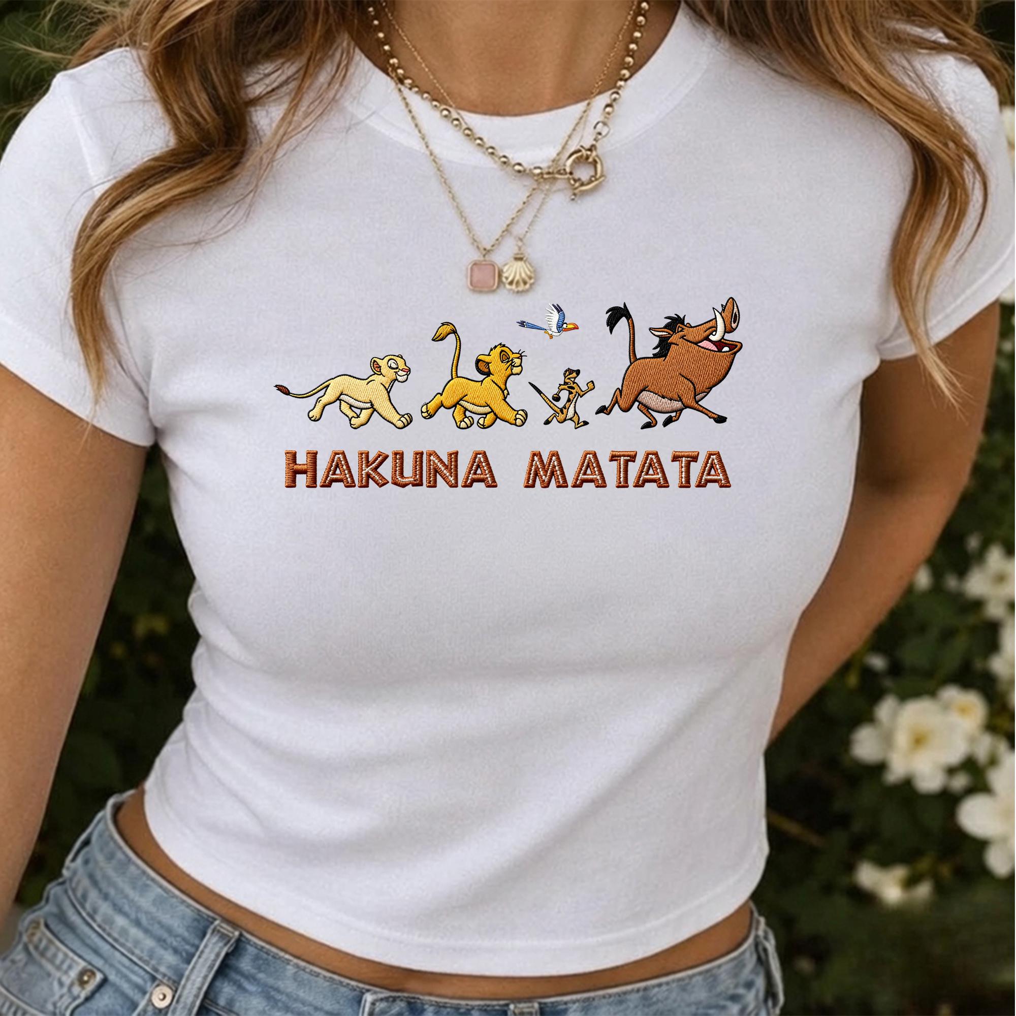 Lion King Hakuna Matata Embroidered Sweatshirt Hoodie Quarter Zip and Baby Tee – Disney Park Outfit for Animal Kingdom Gift - photo 3