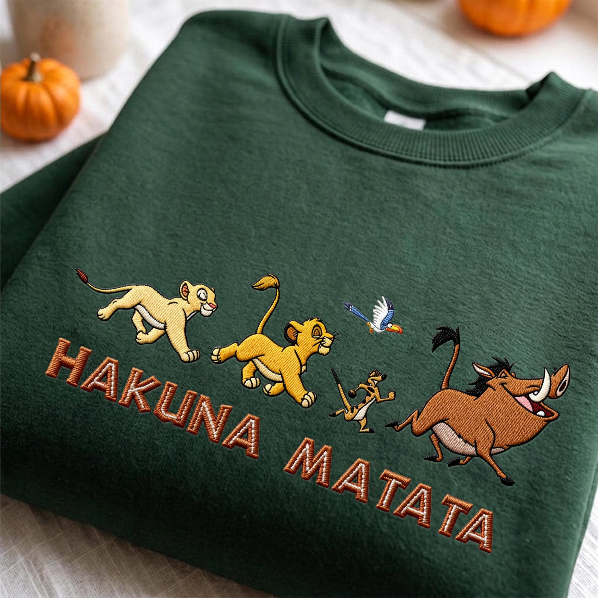 Lion King Hakuna Matata Embroidered Sweatshirt Hoodie Quarter Zip and Baby Tee – Disney Park Outfit for Animal Kingdom Gift - photo 5