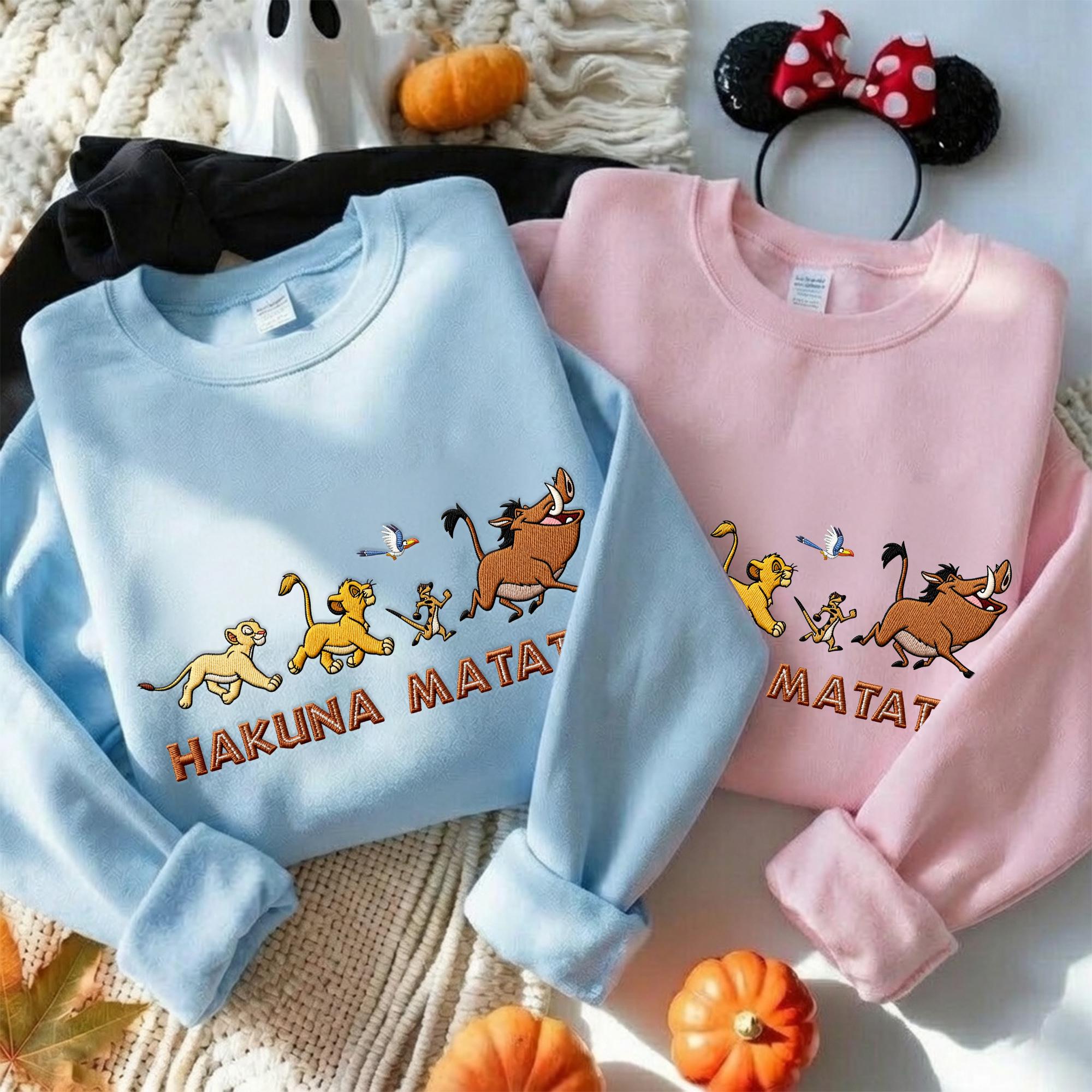 Lion King Hakuna Matata Embroidered Sweatshirt Hoodie Quarter Zip and Baby Tee – Disney Park Outfit for Animal Kingdom Gift - photo 10