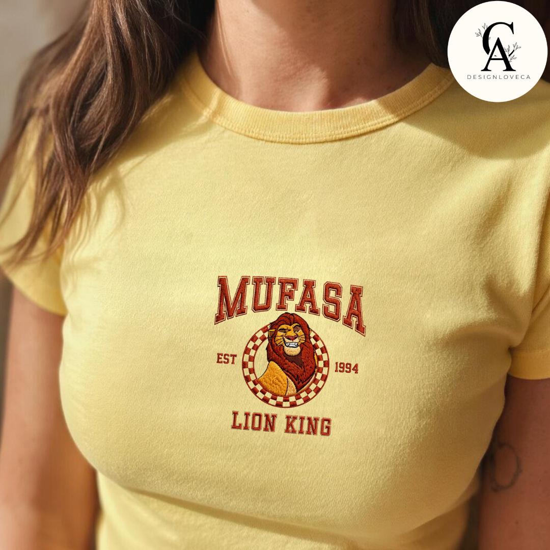 Embroidered Lion King Disney Animal Kingdom Lace Trim Tank Top with Mufasa Simba Timon Pumbaa Zazu – Safari Trip Baby Tee Crop Tank - photo 2