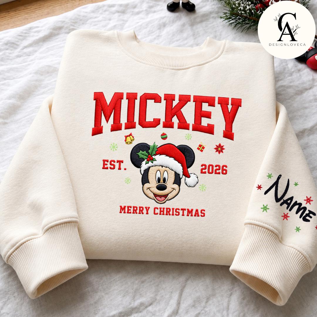 Personalized Embroidered Disney Christmas Quarter Zip Sweatshirt or Lace Trim Tank with Minnie for Mickey's Very Merry Party 2026 - photo 4