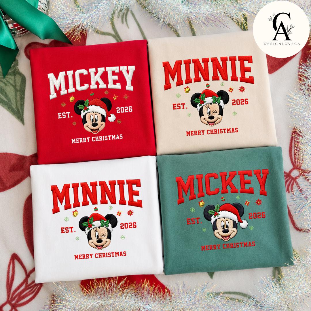 Personalized Embroidered Disney Christmas Quarter Zip Sweatshirt or Lace Trim Tank with Minnie for Mickey's Very Merry Party 2026 - photo 5