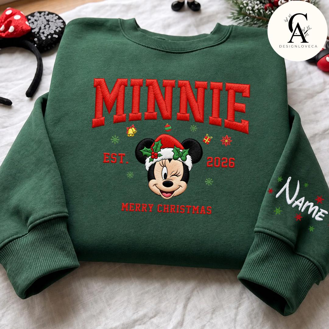 Personalized Embroidered Disney Christmas Quarter Zip Sweatshirt or Lace Trim Tank with Minnie for Mickey's Very Merry Party 2026 - photo 6