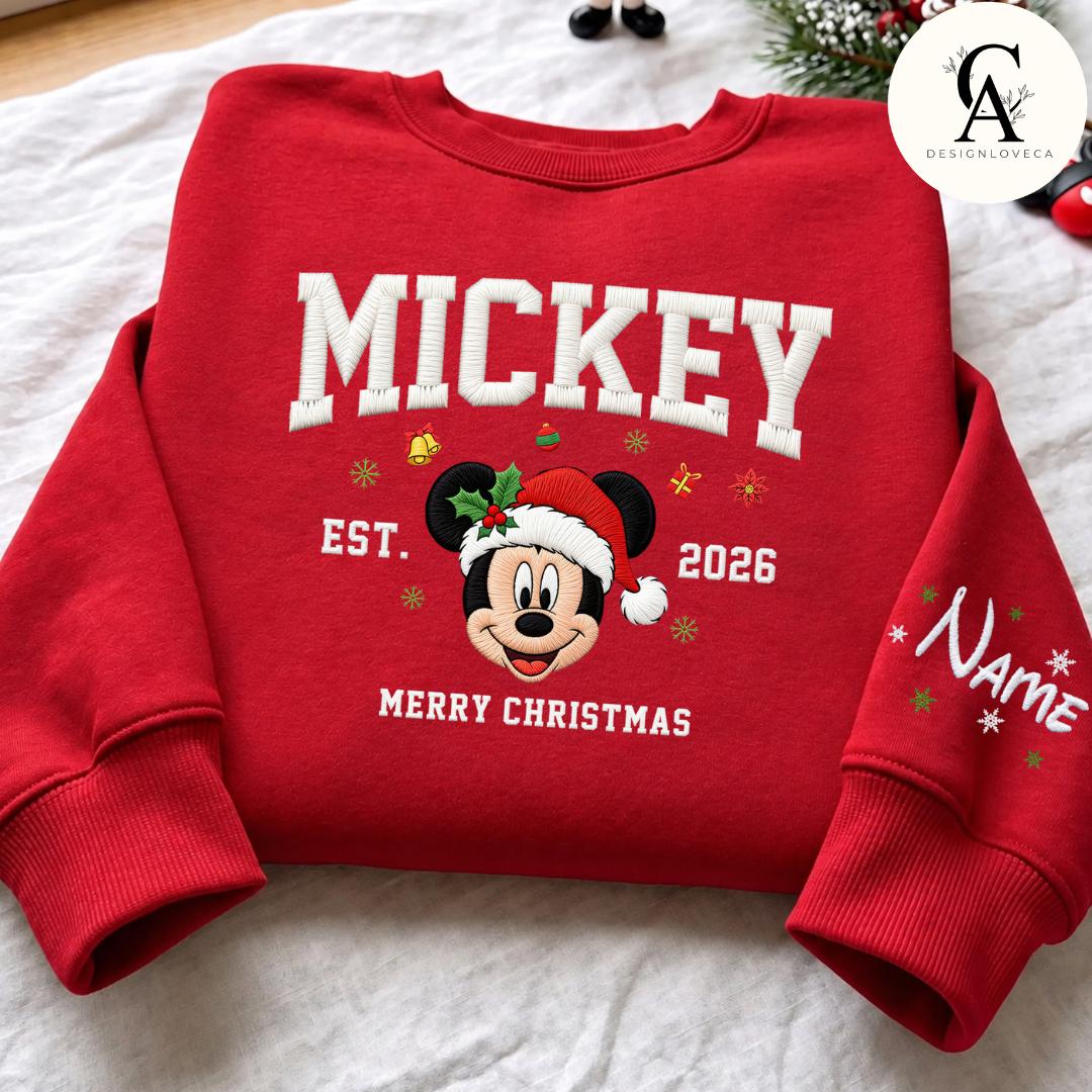 Personalized Embroidered Disney Christmas Quarter Zip Sweatshirt or Lace Trim Tank with Minnie for Mickey's Very Merry Party 2026 - photo 8