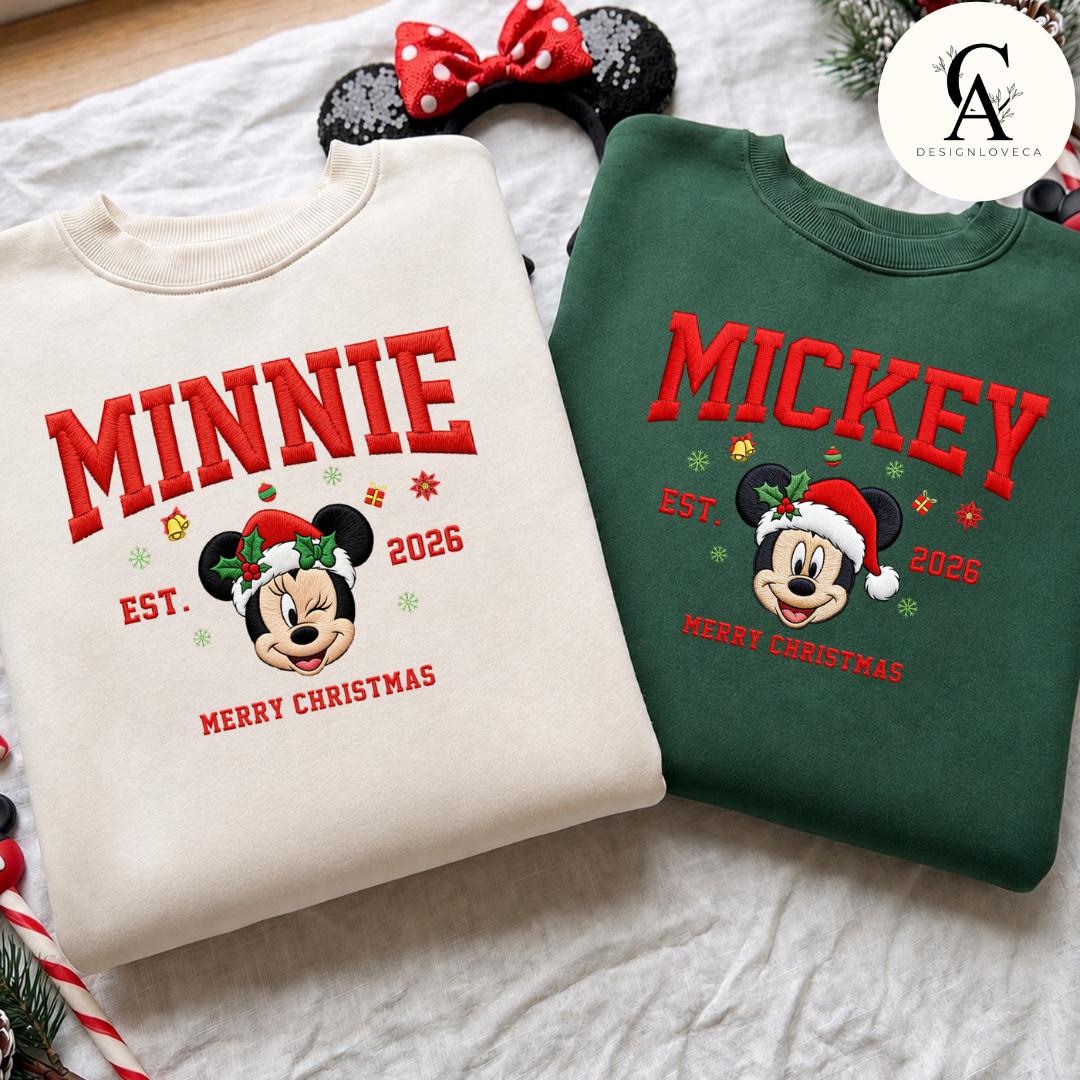 Personalized Embroidered Disney Christmas Quarter Zip Sweatshirt or Lace Trim Tank with Minnie for Mickey's Very Merry Party 2026 - photo 9