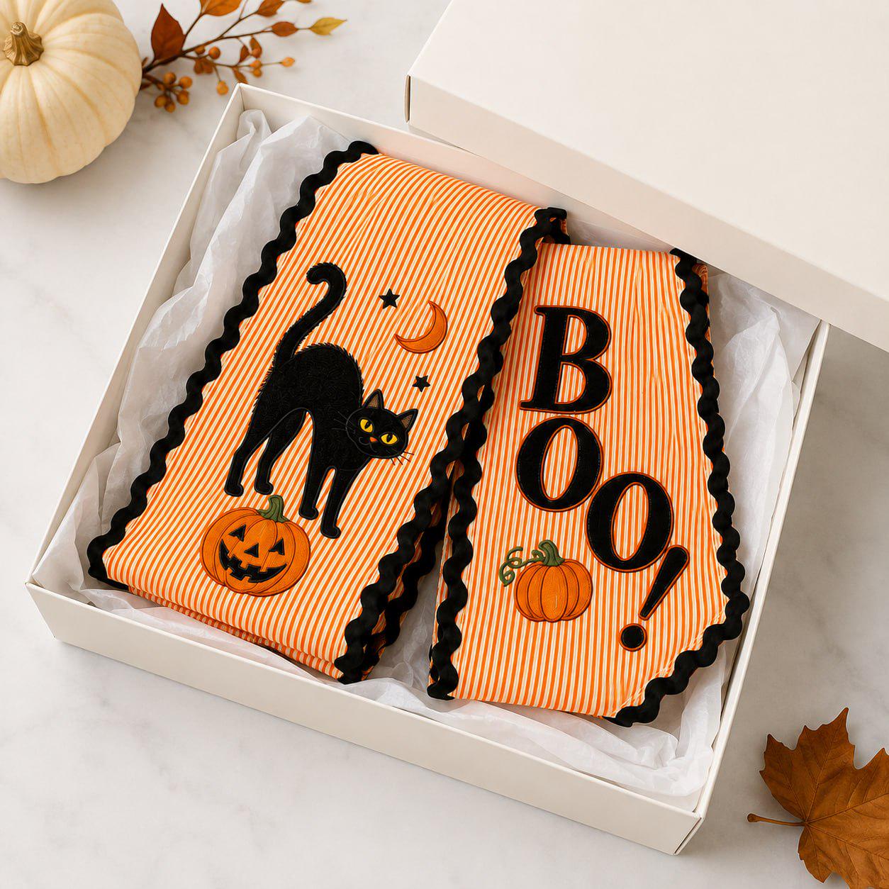 Halloween Wreath Sash And Black Cat Boo Front Door Bow With Orange Stripe Pumpkin Wreath Decor For Spooky Fall Porch Decoration - photo 9