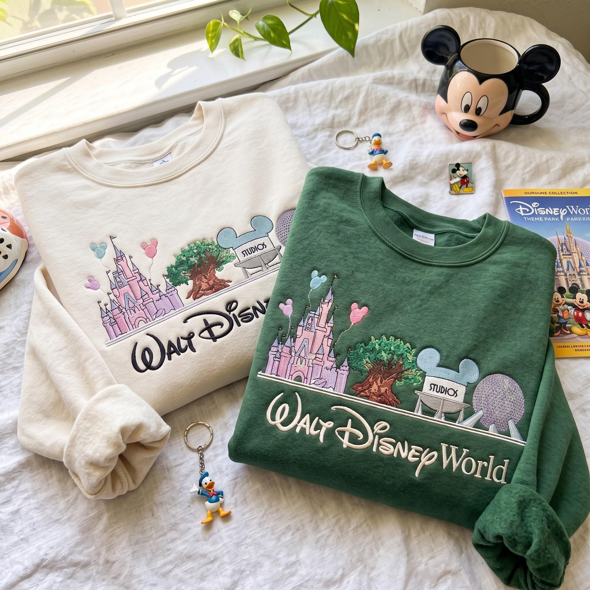 Embroidered Retro Walt Disney World Shirt with Magic Kingdom Design – Magical Disney Vacation Tee for Park Days