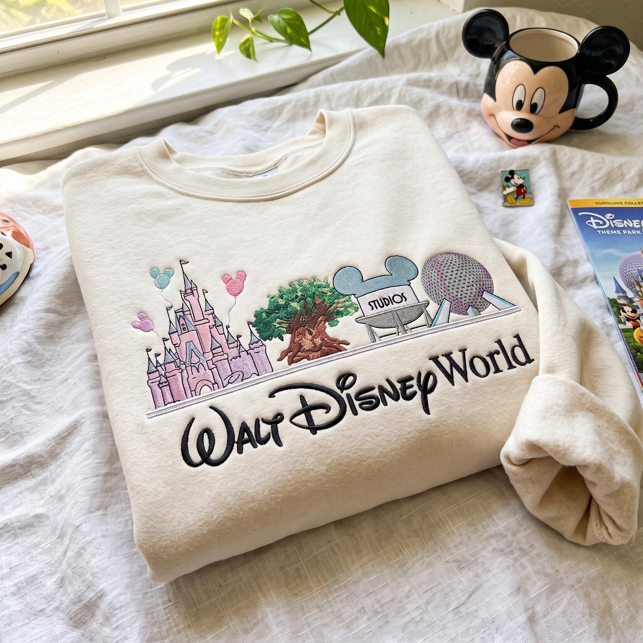 Embroidered Retro Walt Disney World Shirt with Magic Kingdom Design – Magical Disney Vacation Tee for Park Days - photo 2