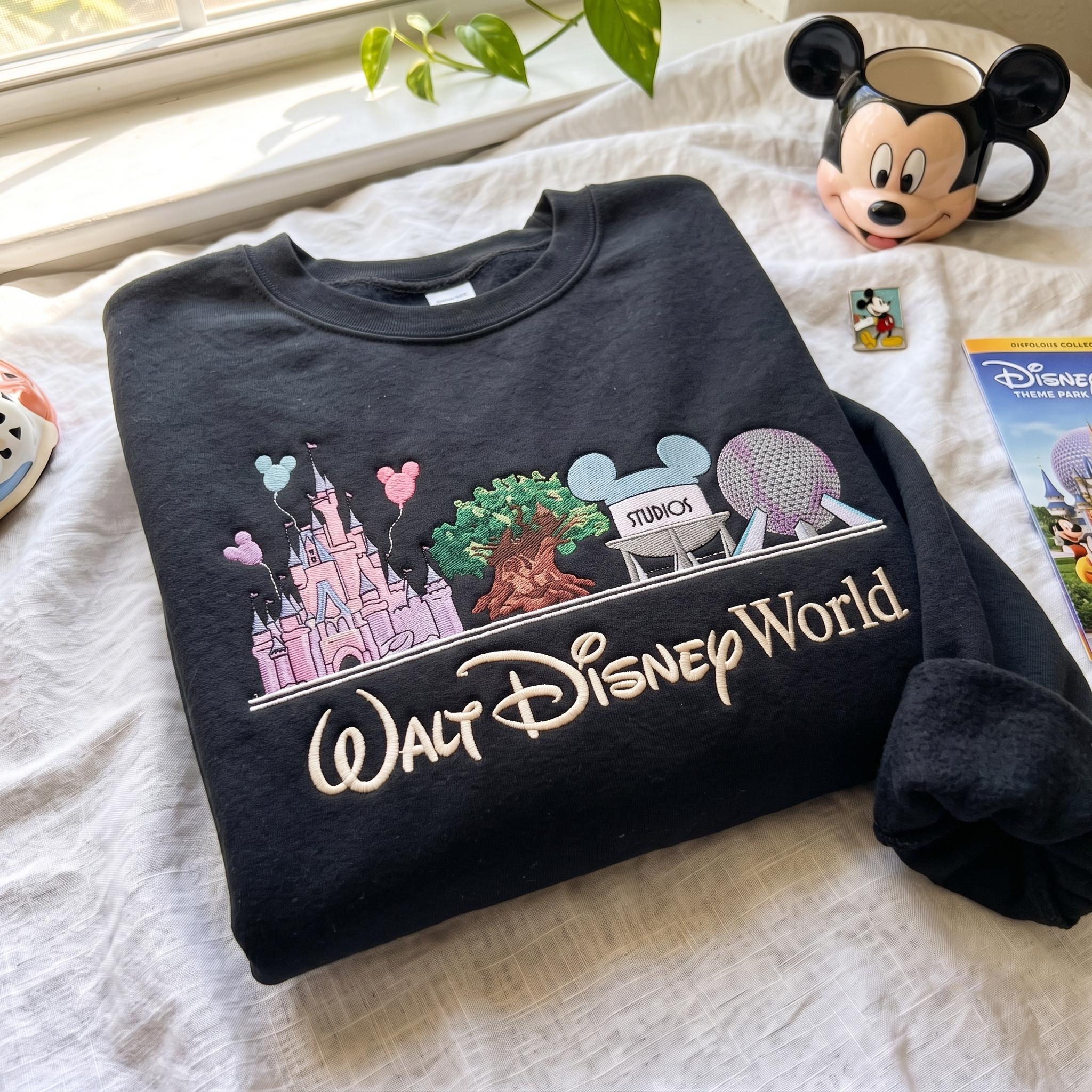 Embroidered Retro Walt Disney World Shirt with Magic Kingdom Design – Magical Disney Vacation Tee for Park Days - photo 3