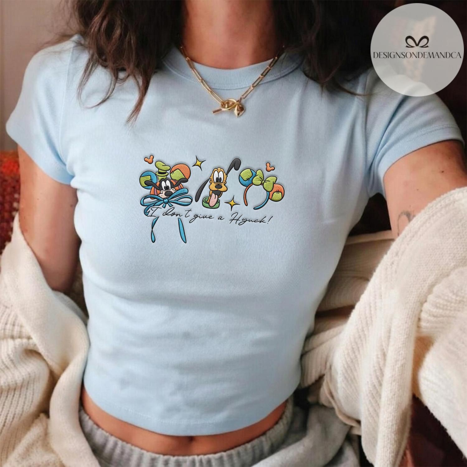 Embroidered Magical Park Characters Baby Tee Crop Tank with Coquette Bow Mouse Friends Lion King Cars Remy – Girls Trip Lace Trim Tank - photo 5