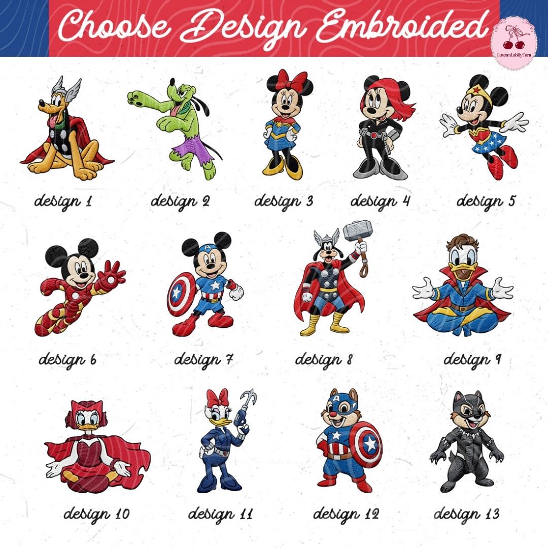 Embroidered Marvel Avengers Disney Sweatshirt and Lace Trim Tank Top with Spiderman Iron Man – MCU Superhero Fan Baby Tee Crop Tank - photo 2