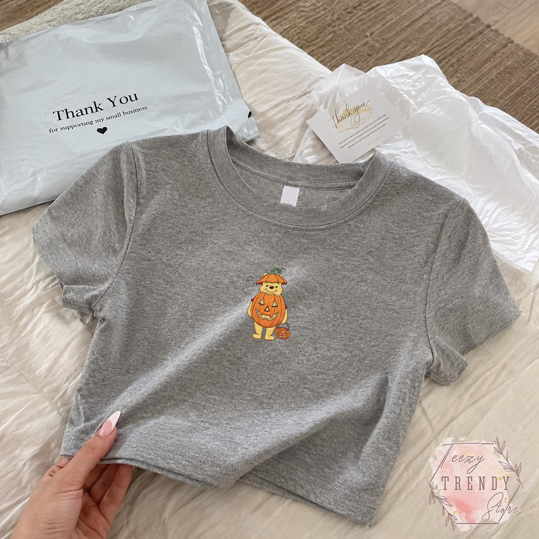 Embroidered Winnie the Pooh Bear Halloween Baby Tee and Pumpkin Shirt – Disney Spooky Season Top for a WDW Fall Trip Outfit - photo 13