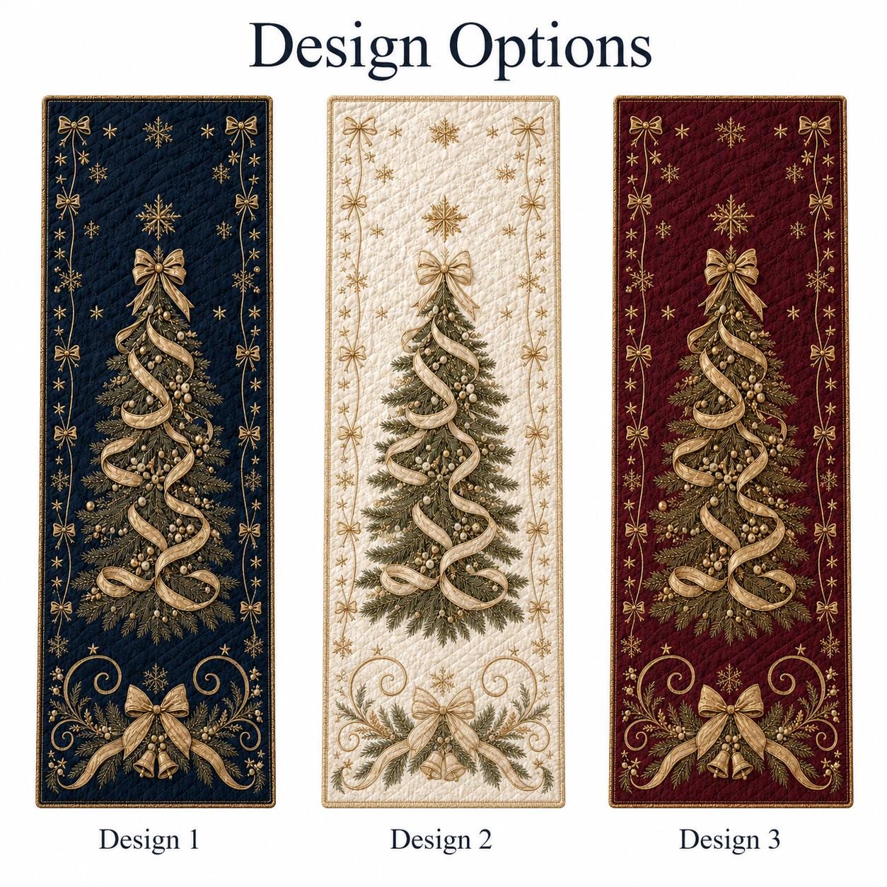 Christmas Tree Table Runner with Quilted Style Elegant Holiday Decor and Winter Dining for Hostess Gift - photo 3