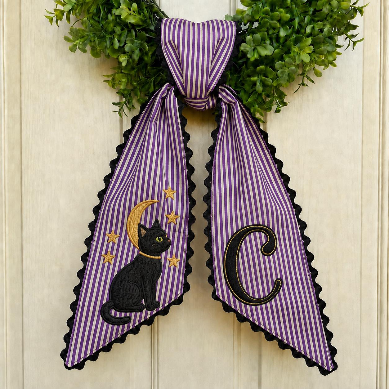 All Seasonal Door Wreath Sash with Monogram Embroidery Decor for Baby Shower, Fall, and Christmas Personalized Gift - photo 8