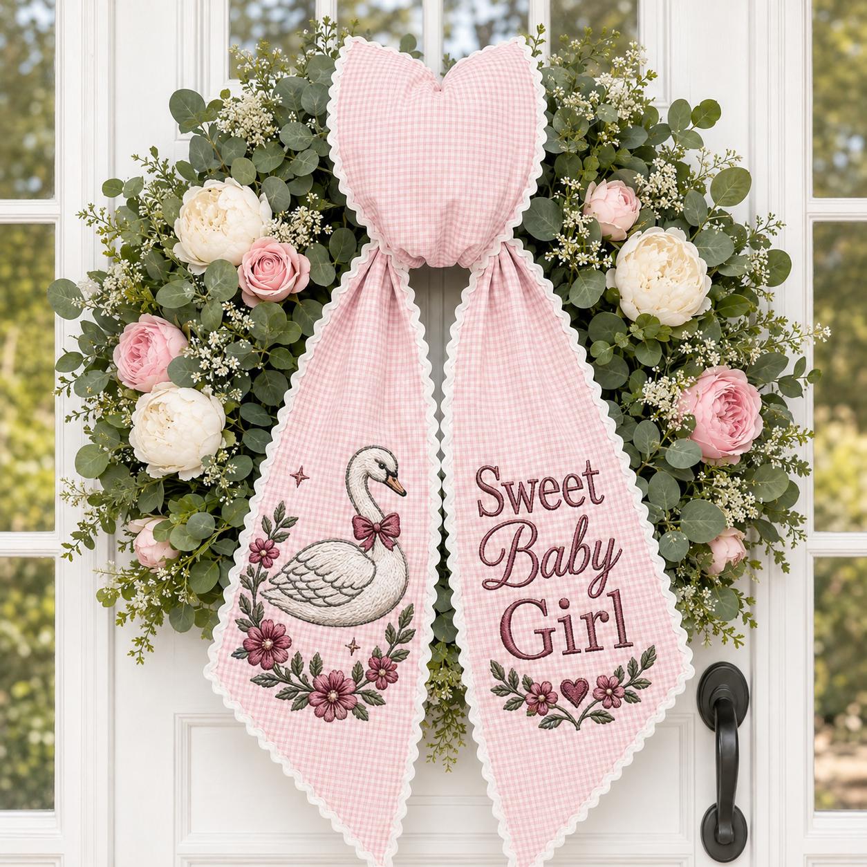 All Seasonal Door Wreath Sash with Monogram Embroidery Decor for Baby Shower, Fall, and Christmas Personalized Gift - photo 10