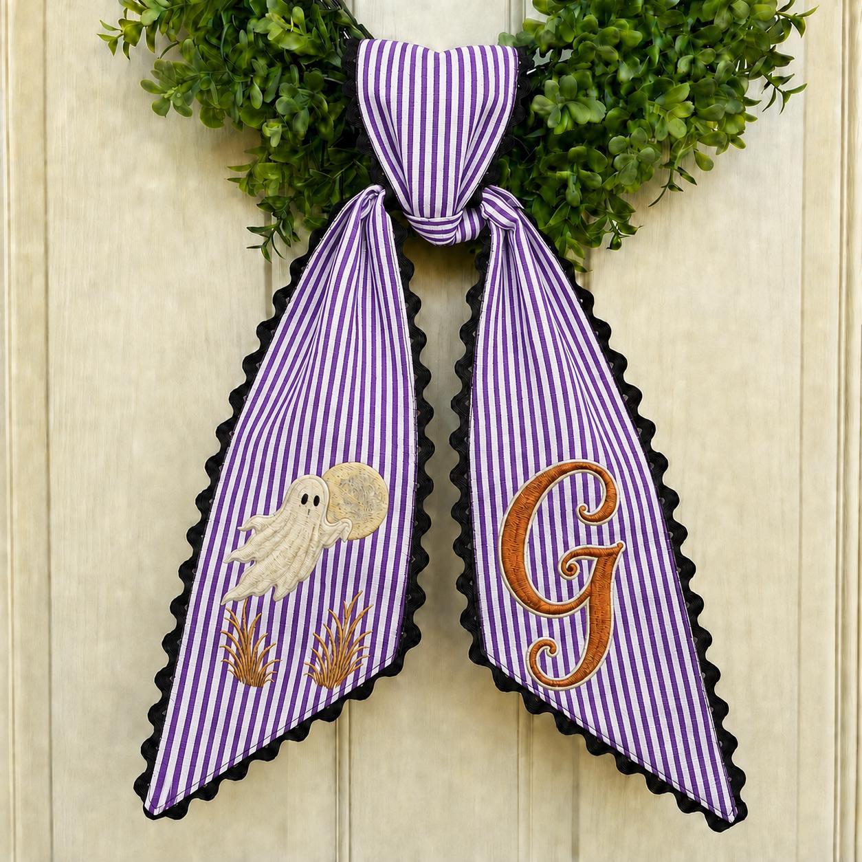 All Seasonal Door Wreath Sash with Monogram Embroidery Decor for Baby Shower, Fall, and Christmas Personalized Gift - photo 12