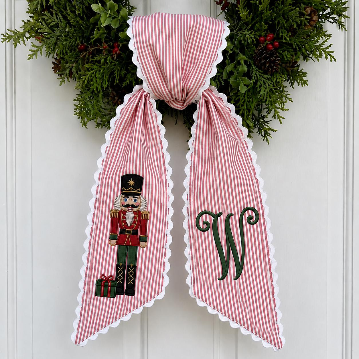All Season Wreath Sash Bundle with Custom Initial Embroidery for Fall, Christmas, and Halloween Door Decor - photo 7