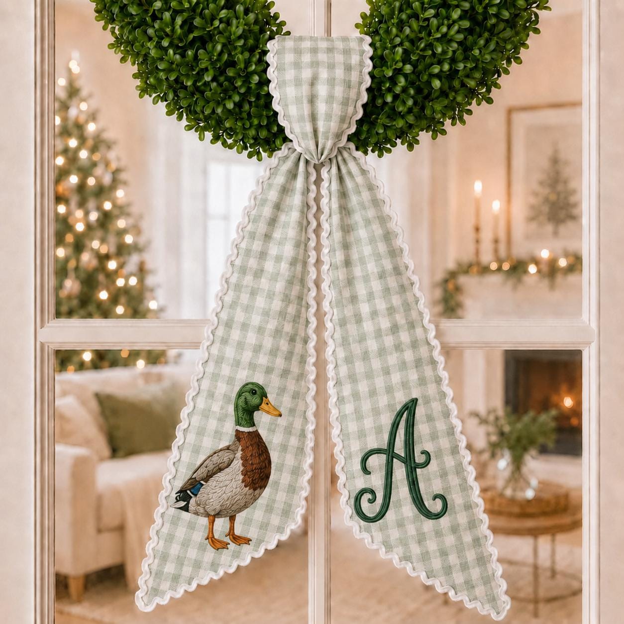 All Season Wreath Sash Bundle with Custom Initial Embroidery for Fall, Christmas, and Halloween Door Decor - photo 11
