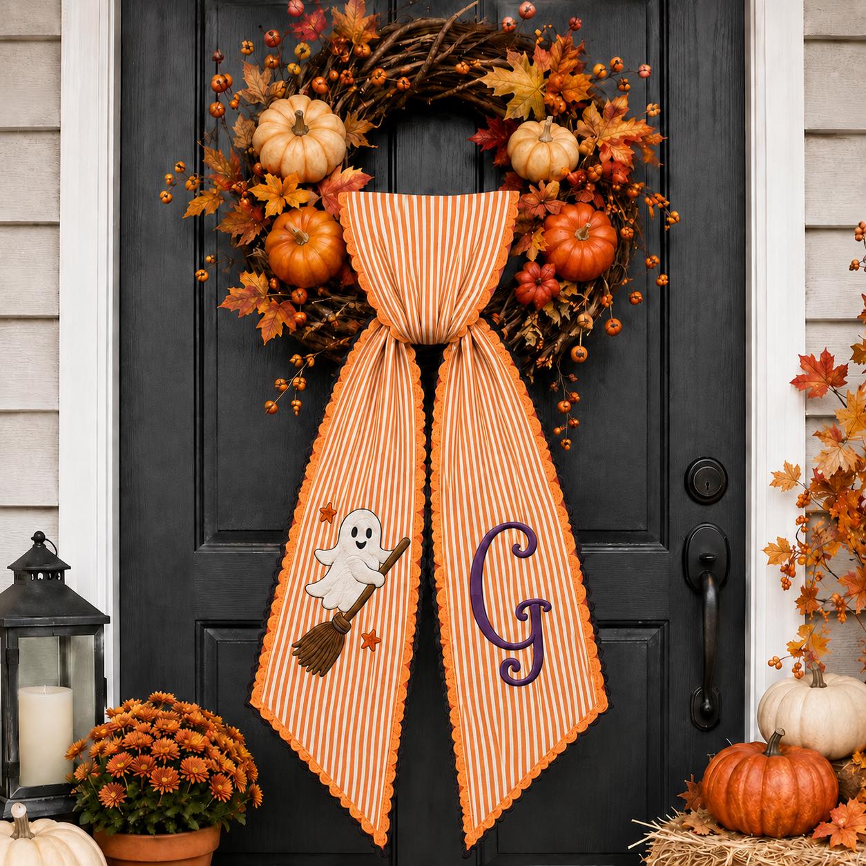 All Season Wreath Sash Bundle for Holiday and Everyday Door Decor, Custom Text Wreath Sashes with Ric Rac, and Sports Floral Holiday Sash - photo 9