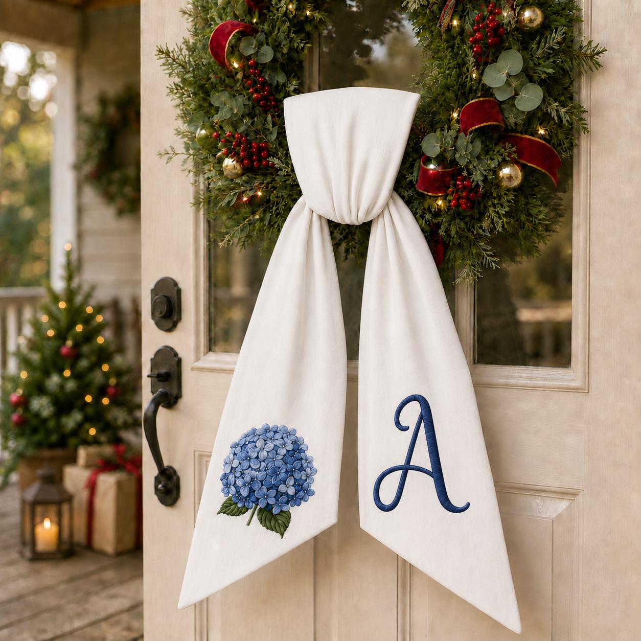 All Season Wreath Sash Bundle for Holiday and Everyday Door Decor, Custom Text Wreath Sashes with Ric Rac, and Sports Floral Holiday Sash - photo 12