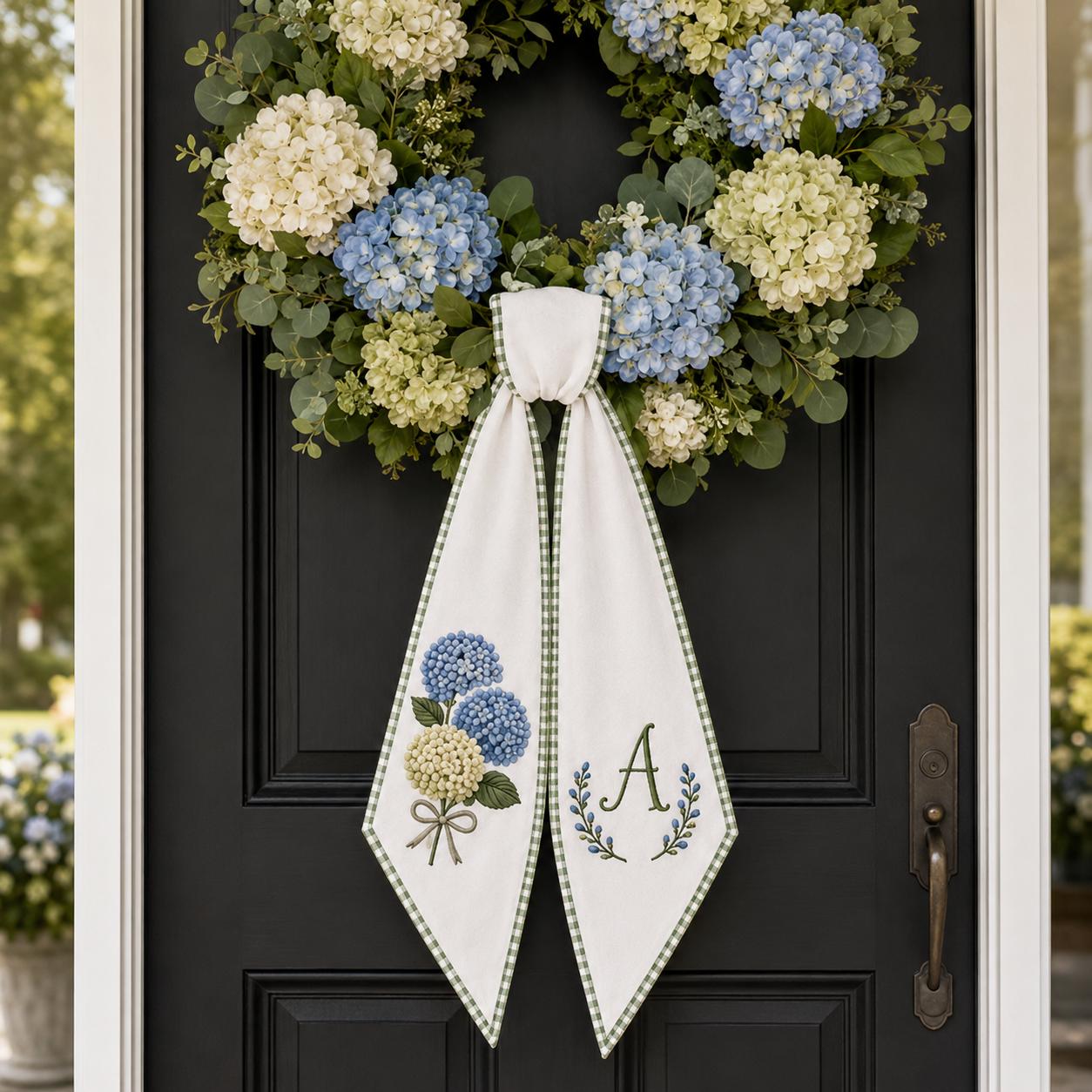 Custom All-Season Monogram Bow Wreath Sash Bundle for Choose 4 or 8 Set with Personalized Floral Pumpkin Halloween Door Decor - photo 7
