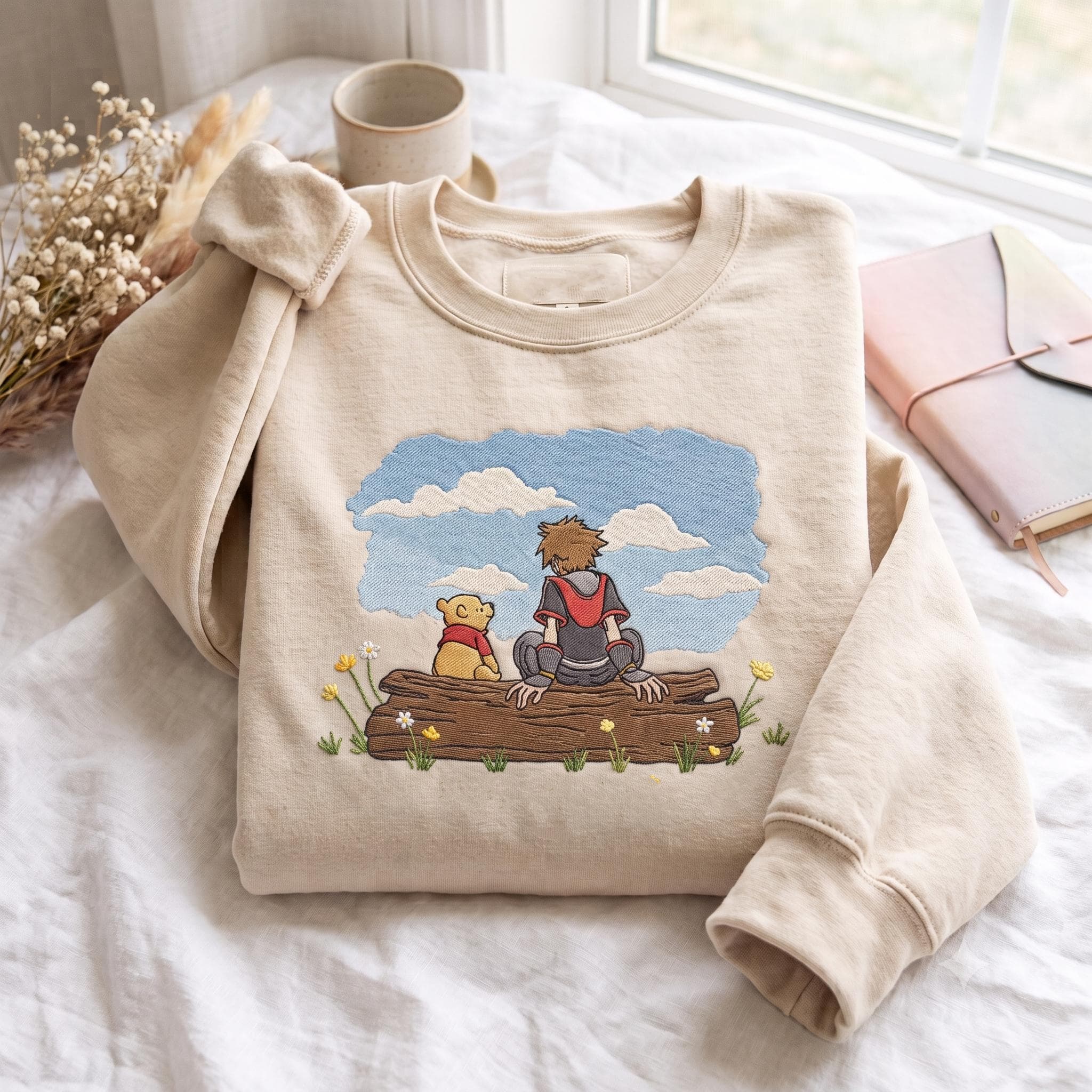Embroidered Sora and Winnie the Pooh Kingdom Hearts Shirt for Game Fans – Disney Disneyland Family Matching Trip Gift - photo 3