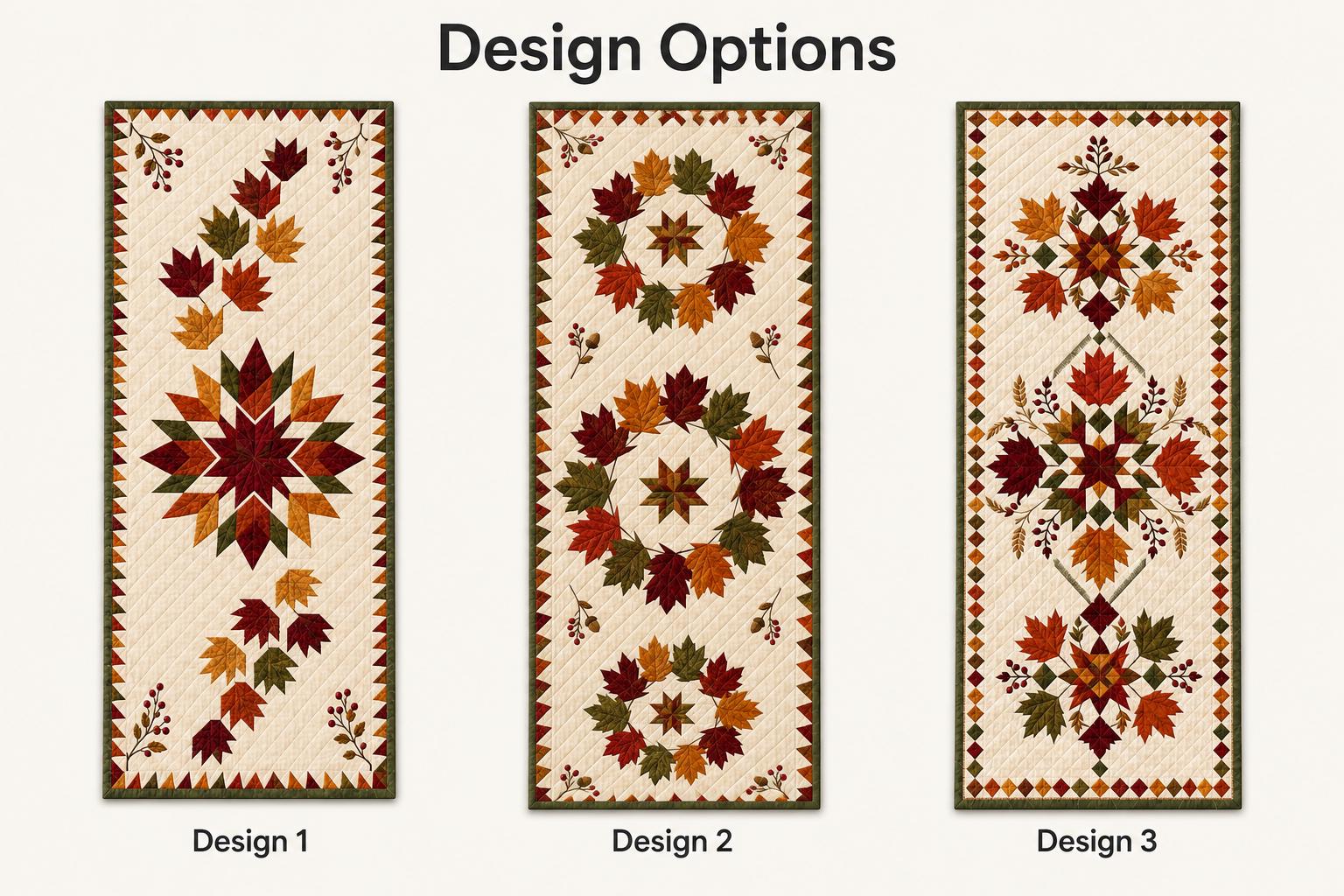 Fall Leaves Table Runner with Quilt Style Maple Runner, Harvest Dining Table Decor, and Thanksgiving Farmhouse Centerpiece - photo 4