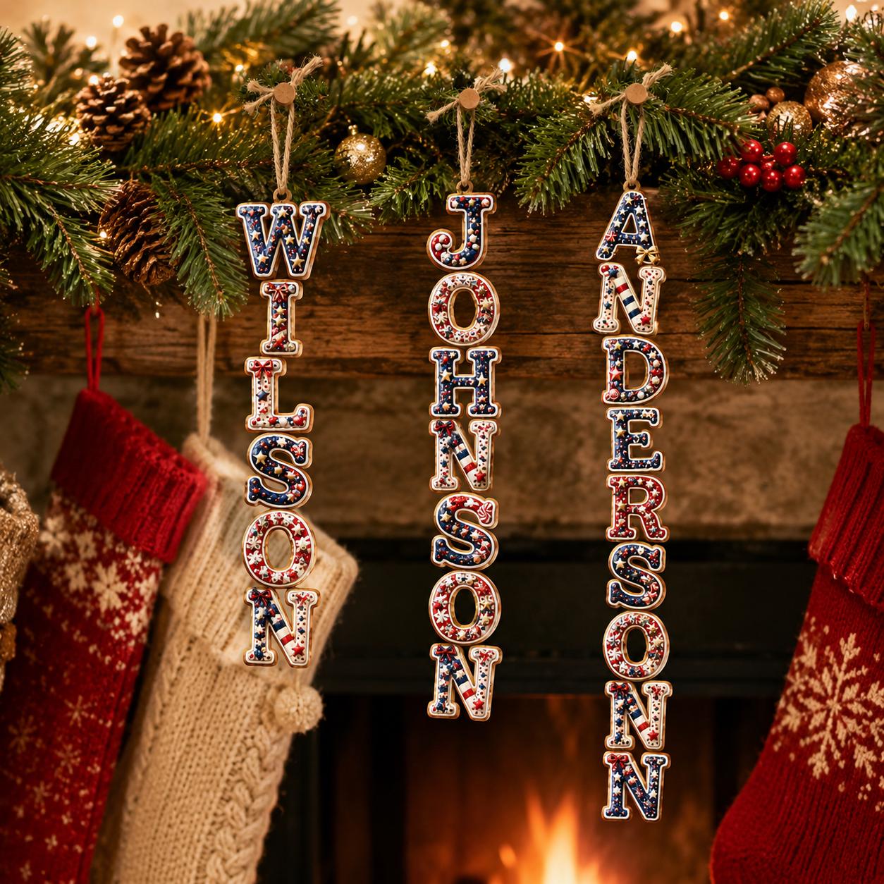 Personalized Christmas Gingerbread Letter Ornament with Custom Name, USA 250th Anniversary 2026 Keepsake, and Patriotic Family Gift - photo 8