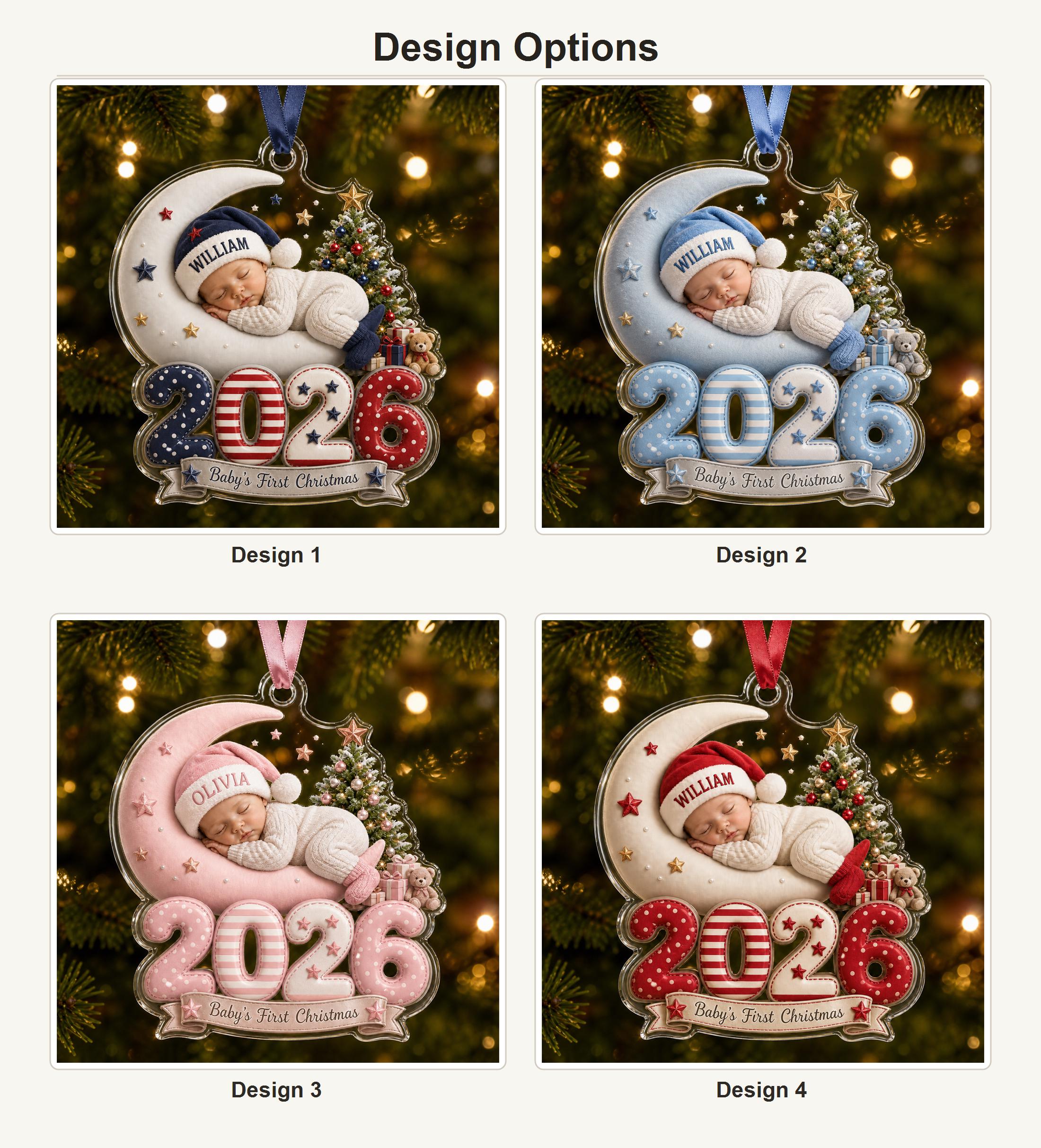 Personalized Baby First Christmas Acrylic Ornament with Custom Name 2026 Keepsake and Newborn Gift for Baby's - photo 3