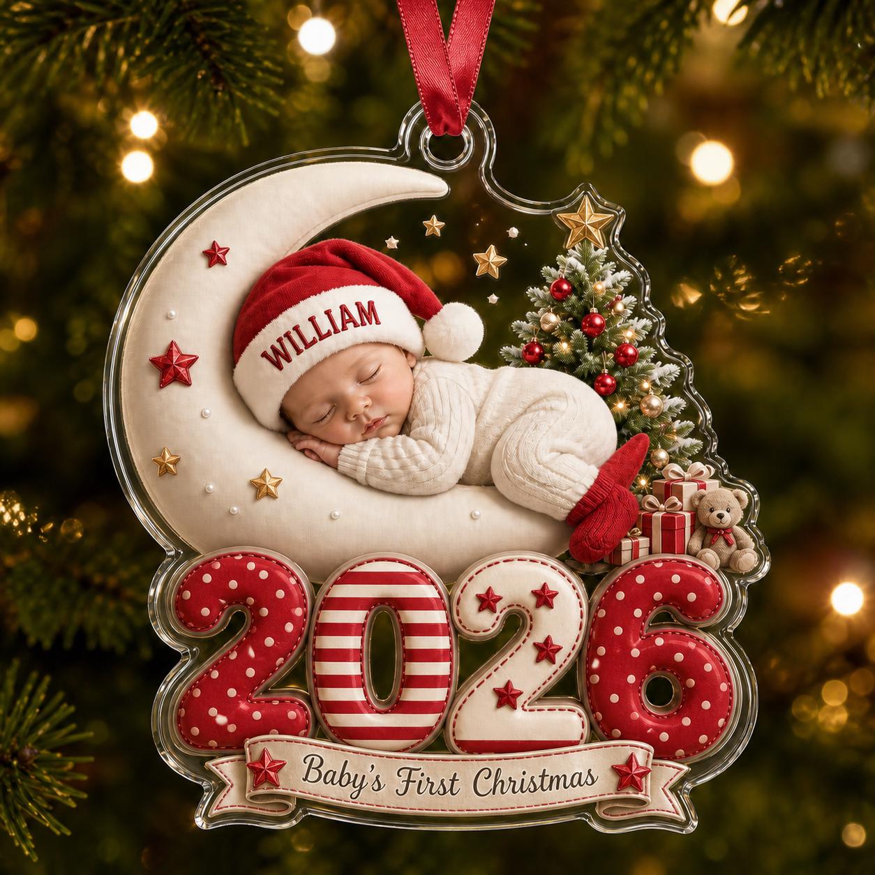Personalized Baby First Christmas Acrylic Ornament with Custom Name 2026 Keepsake and Newborn Gift for Baby's - photo 6