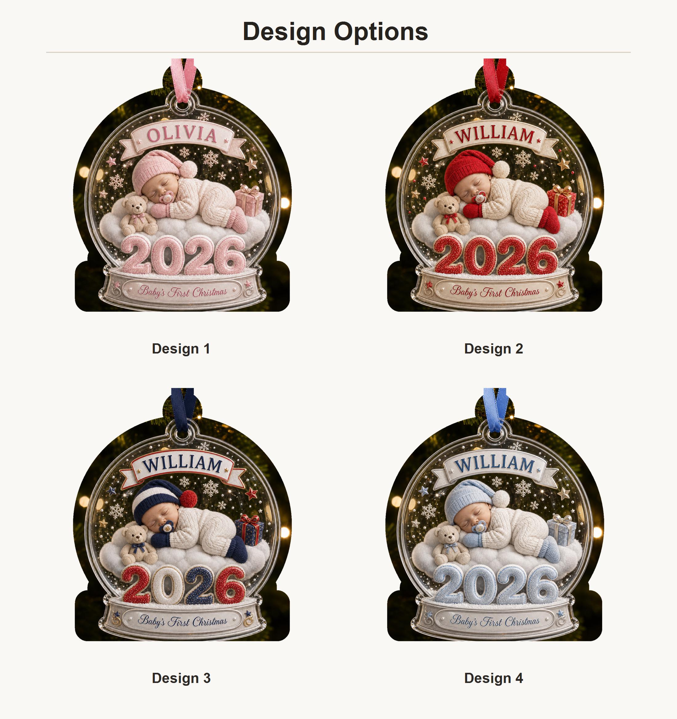 Personalized Baby First Christmas Acrylic Ornament with Custom Name 2026 Newborn Keepsake and New Gift for Parents Baby's - photo 4