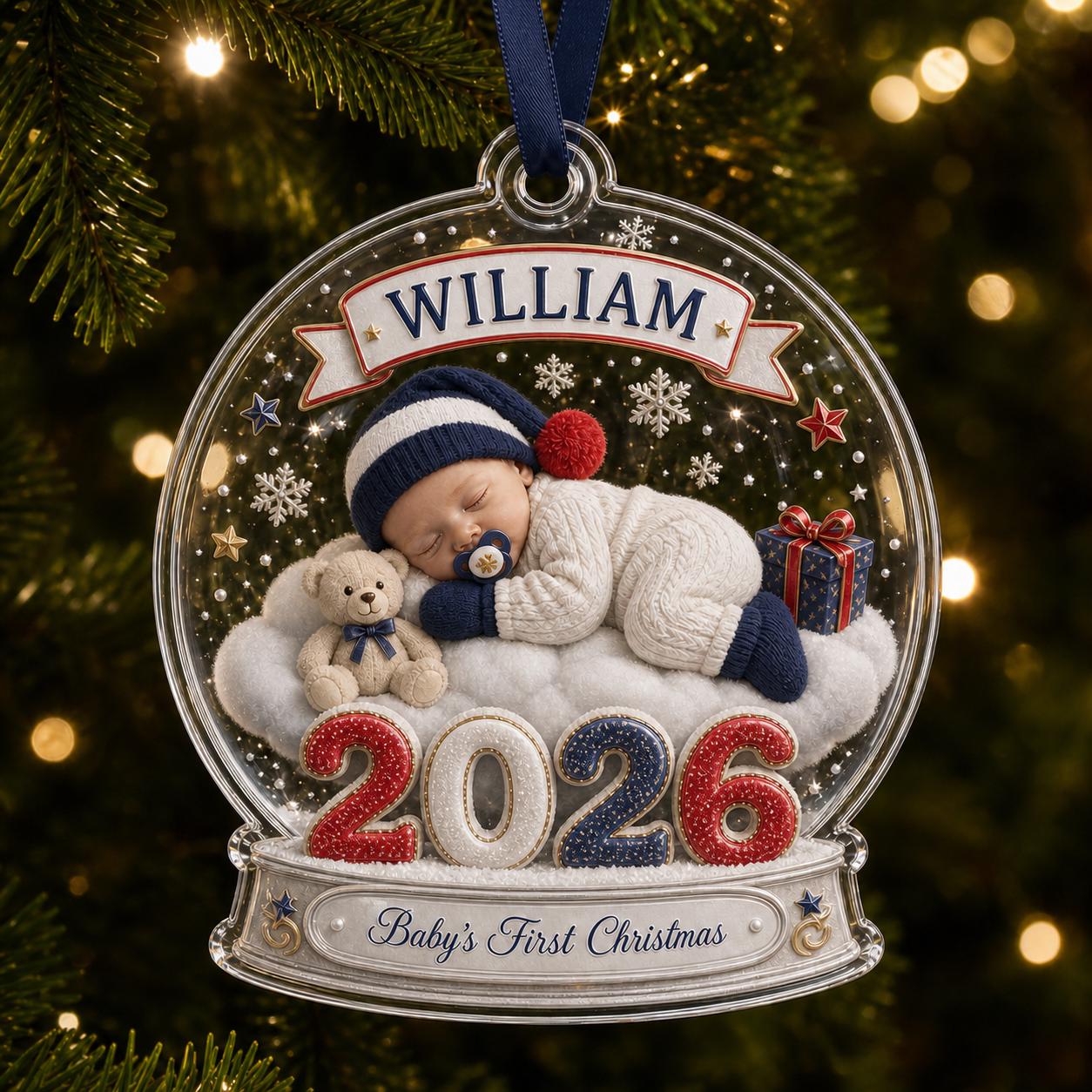 Personalized Baby First Christmas Acrylic Ornament with Custom Name 2026 Newborn Keepsake and New Gift for Parents Baby's - photo 6