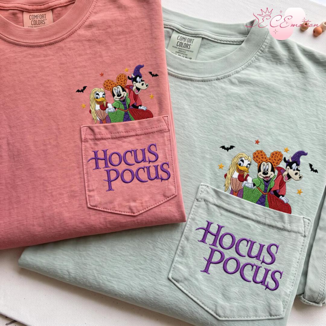 Embroidered Hocus Pocus Disney Halloween Comfort Colors Pocket Shirt with The Sanderson Sisters – Just a Bunch of Hocus Pocus Tee - photo 12