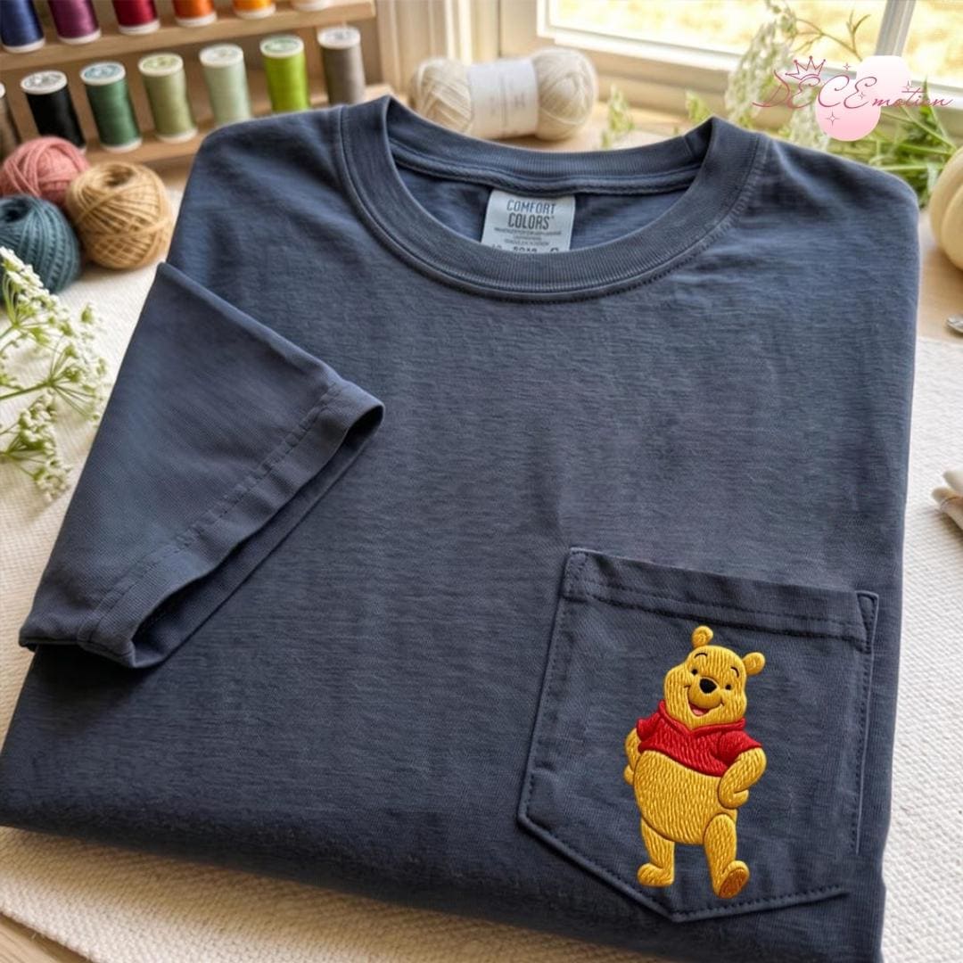 Embroidered Disney Trip Comfort Colors Pocket Shirt with All Characters Mickey Minnie Winnie the Pooh Stitch Toy Story and Princess - photo 4