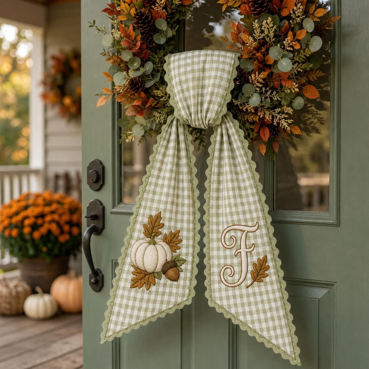 All Season Wreath Sash Bundle for Holiday and Everyday Door Decor, Custom Text Wreath Sashes with Ric Rac, and Patriotic Baby Holiday Sash - photo 8