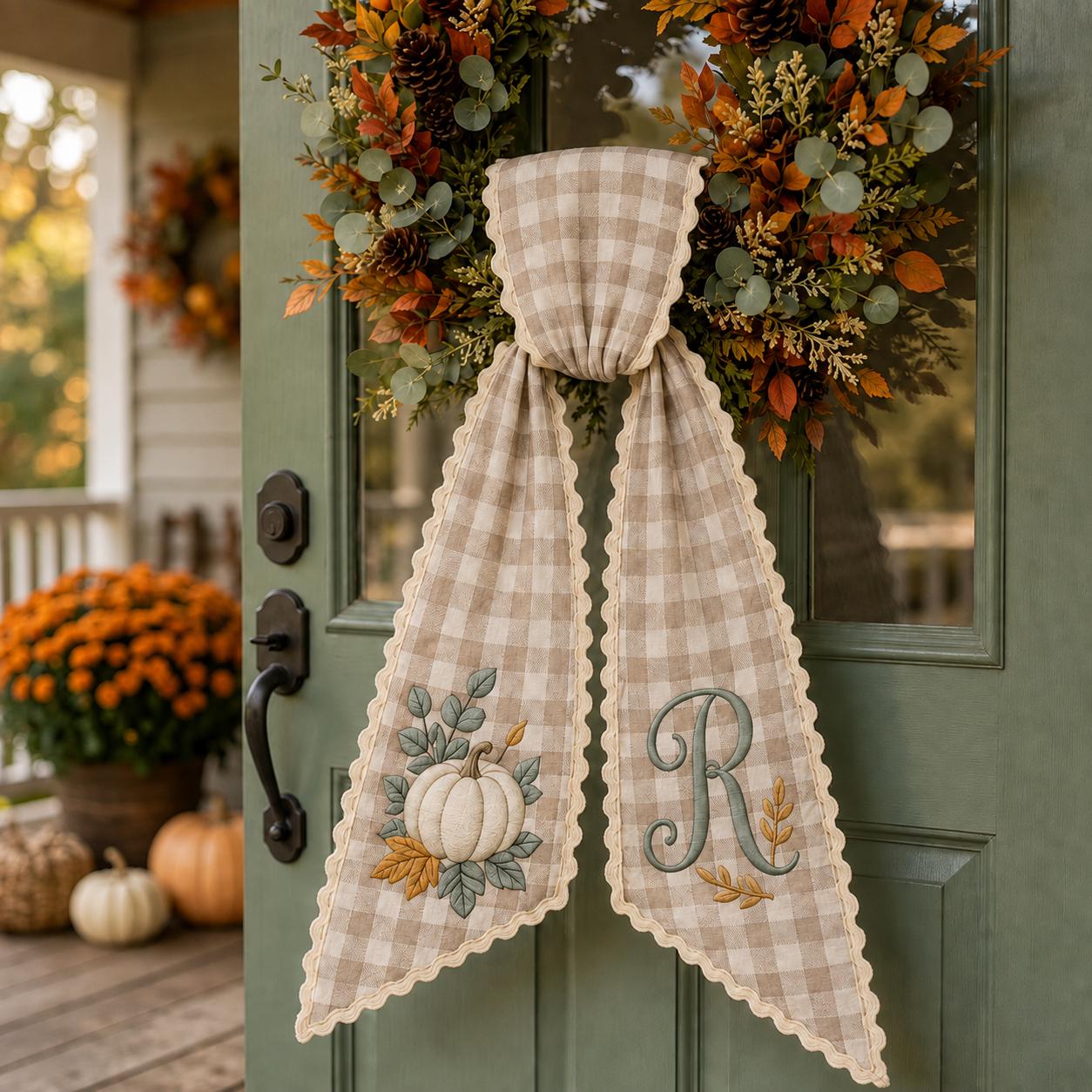 All Season Wreath Sash Bundle for Holiday and Everyday Door Decor, Custom Text Wreath Sashes with Ric Rac, and Patriotic Baby Holiday Sash - photo 11