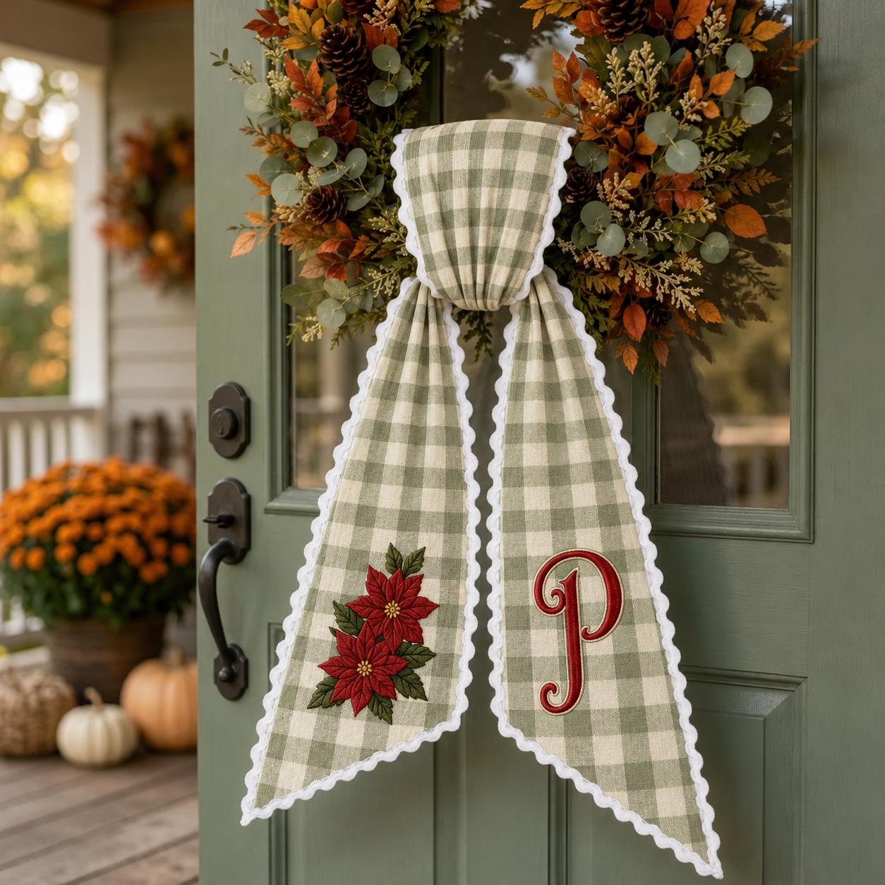 All Season Wreath Sash Bundle for Holiday and Everyday Door Decor, Custom Text Wreath Sashes with Ric Rac, and Patriotic Baby Holiday Sash - photo 12