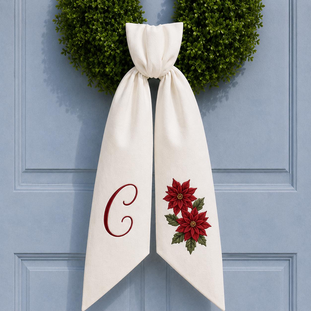Custom All-Season Monogram Bow Wreath Sash Bundle for Choose 4 or 8 Set with Personalized USA Baby Halloween Christmas Door Decor - photo 3