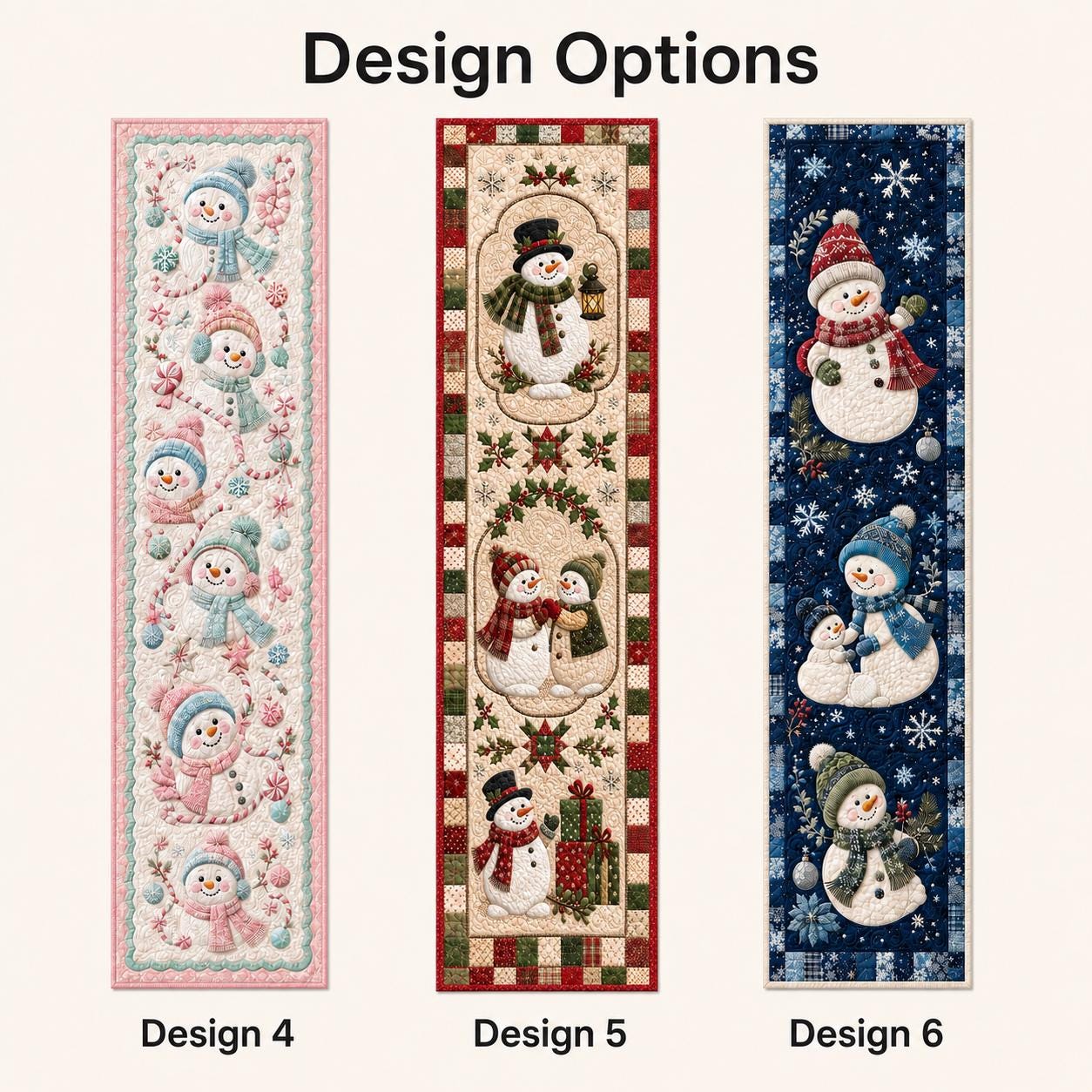 Winter Season Christmas Snowman Quilt Table Runner – Xmas Holiday Home Decor and Warm House Gift - photo 5