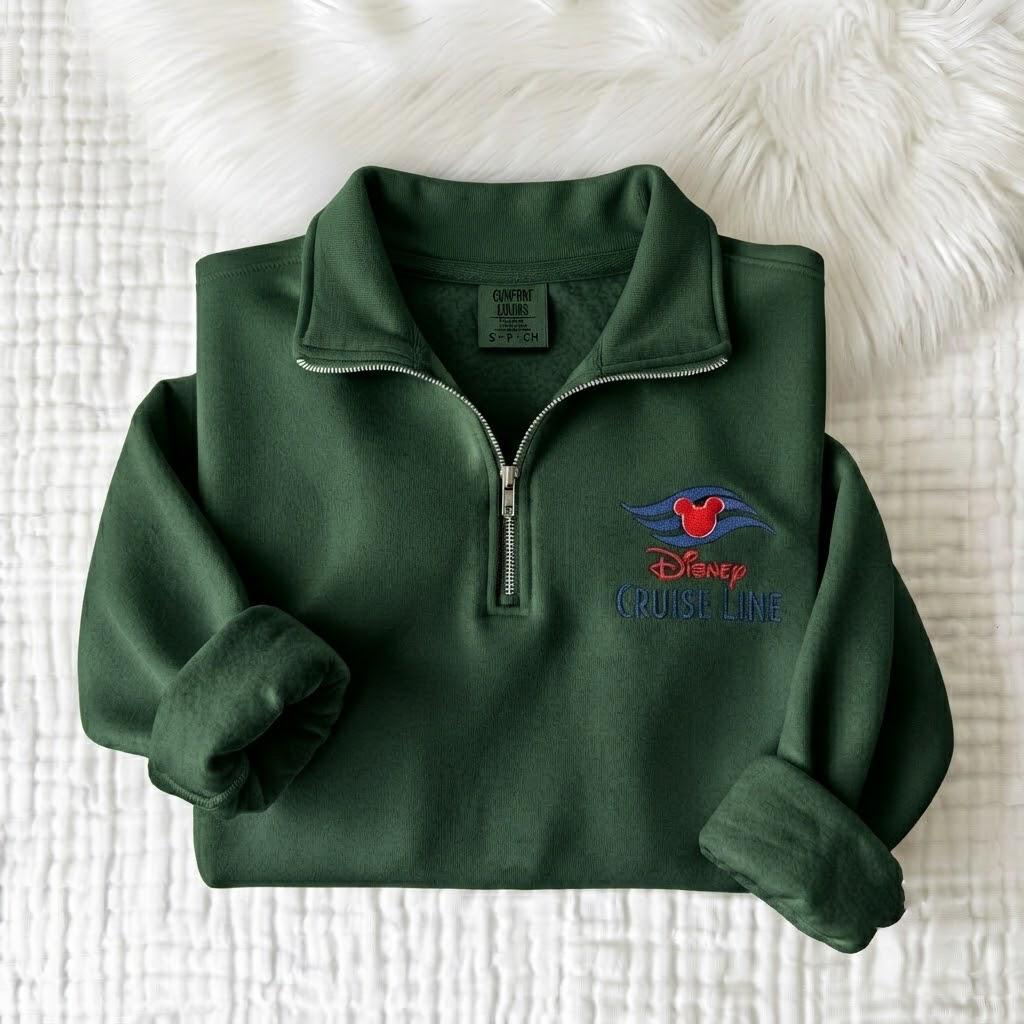 Custom Embroidered Mickey Disney Cruise Line Quarter Zip Pullover – Matching Family Vacation Magic Ship Trip Sweatshirt - photo 7